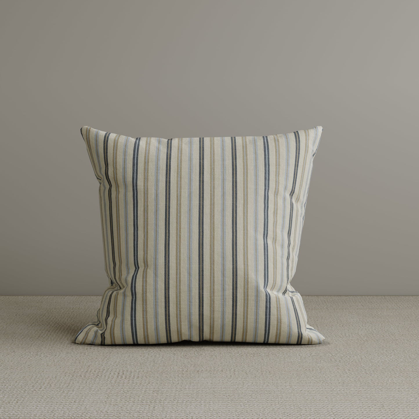 Square Exclusive Design Cushion in Light Blue Striped Cotton Linen, 45*45CM