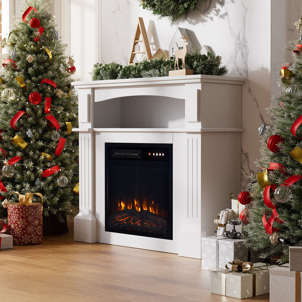 Smallbee Fireplace Cabinet with 18inch Electric Fire | Touchscreen-enabled, remote-controlled, timer-operated