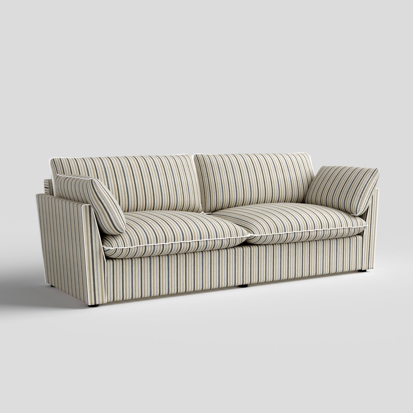 Cottonfy Retro Striped Fabric Handmade Sofa