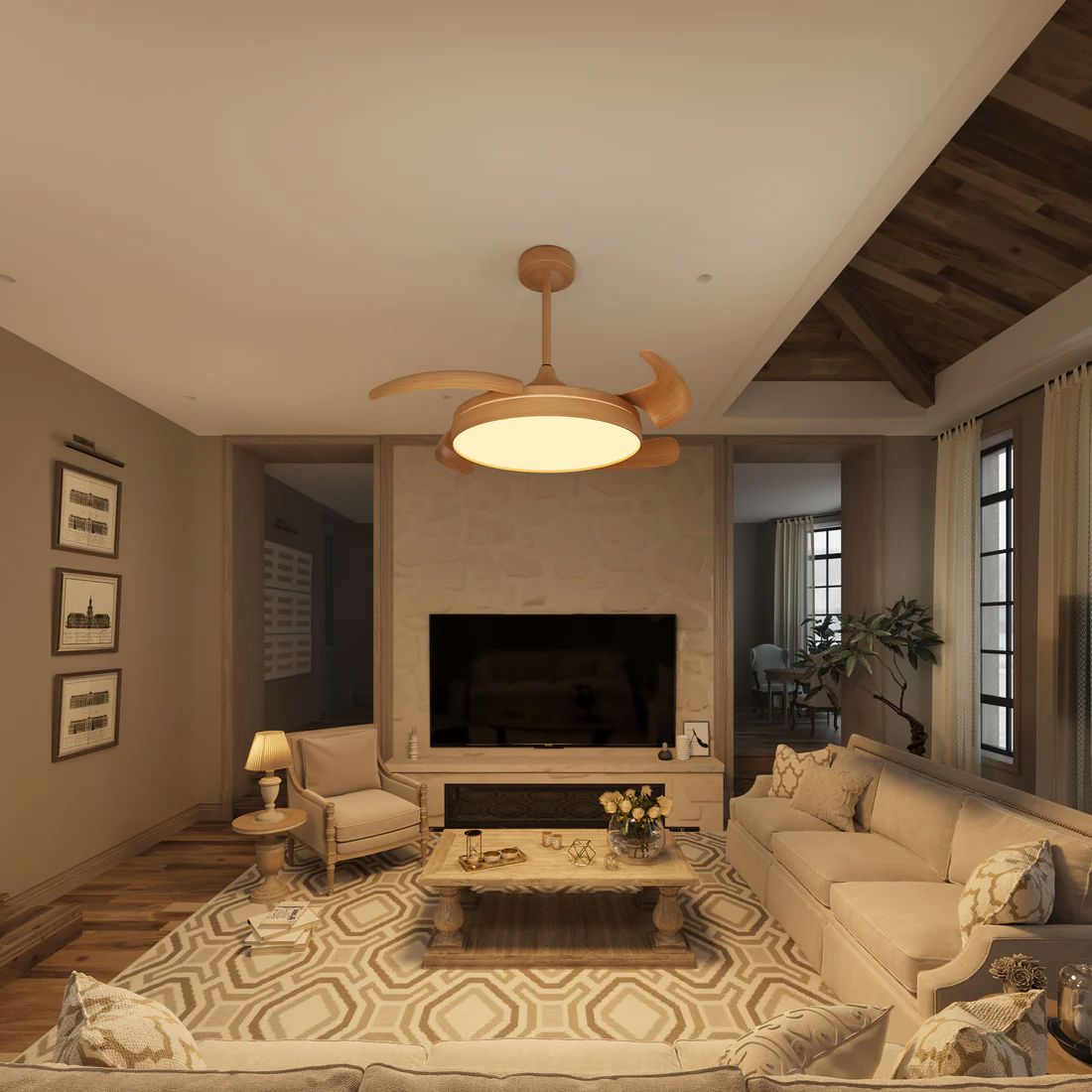 Lightsin Elegant Contemporary Ceiling Fan Light Featuring Soft LED Illumination Lightsin UK