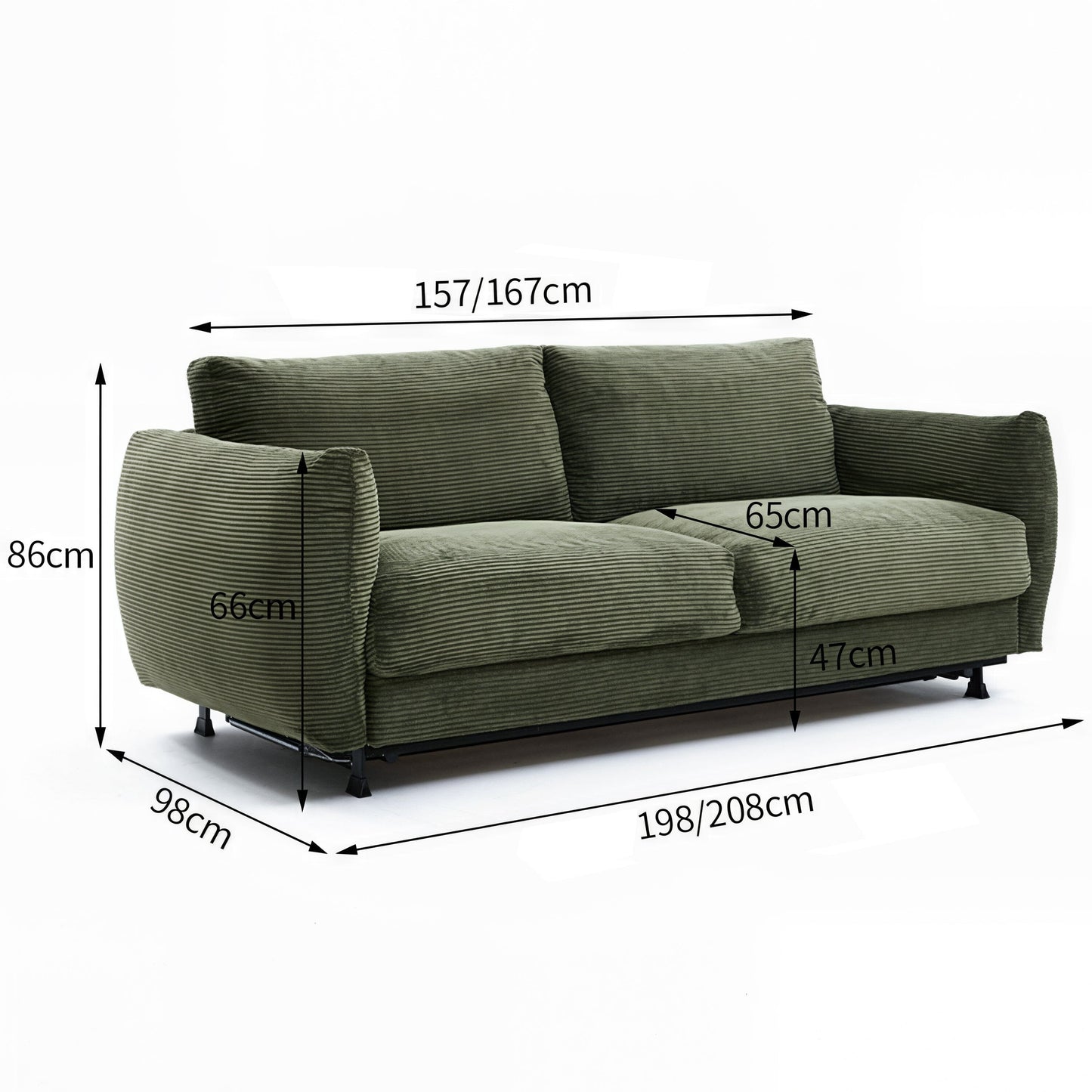 Cottonfy Small 2 Seater Sofa Bed Foldable Space Saving Sofa for UK Homes Sofa Beds Cottonfy UK