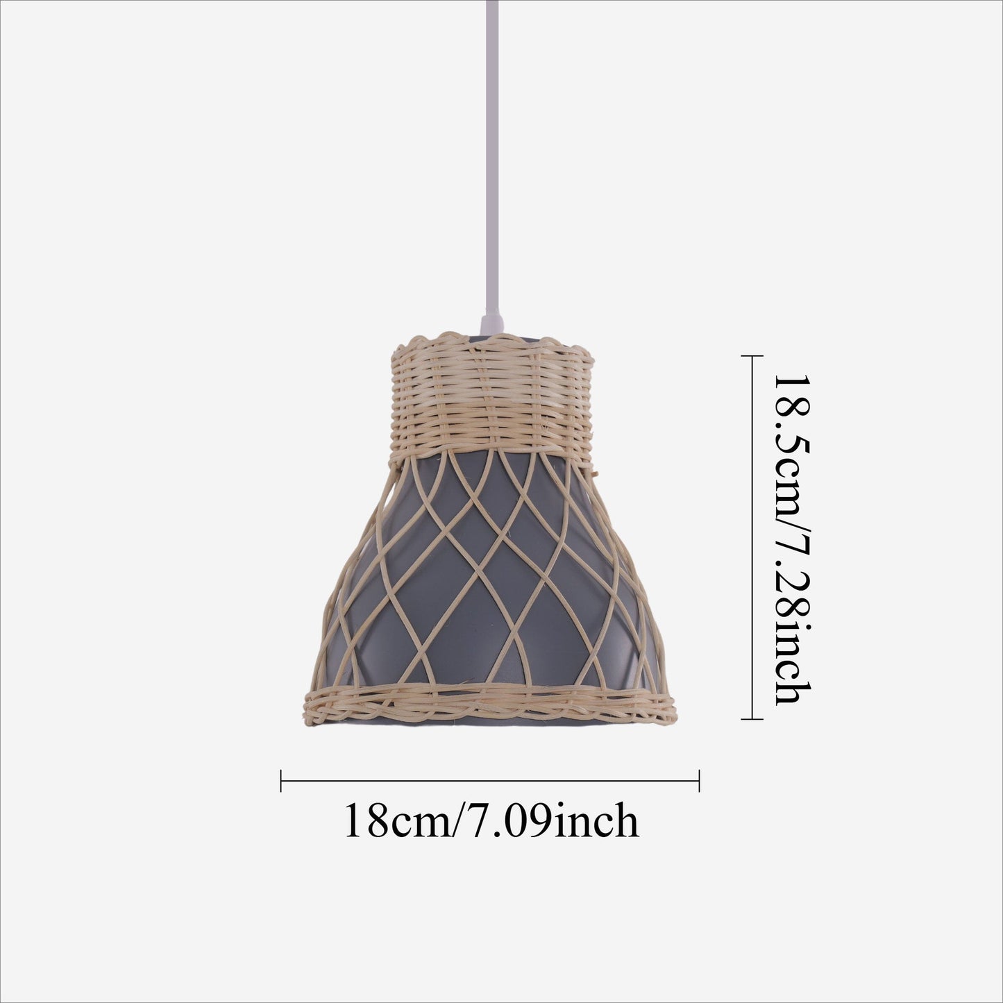 Lightsin Modern Rattan Pendant Light Available in Grey, Pink, and White Lightsin UK