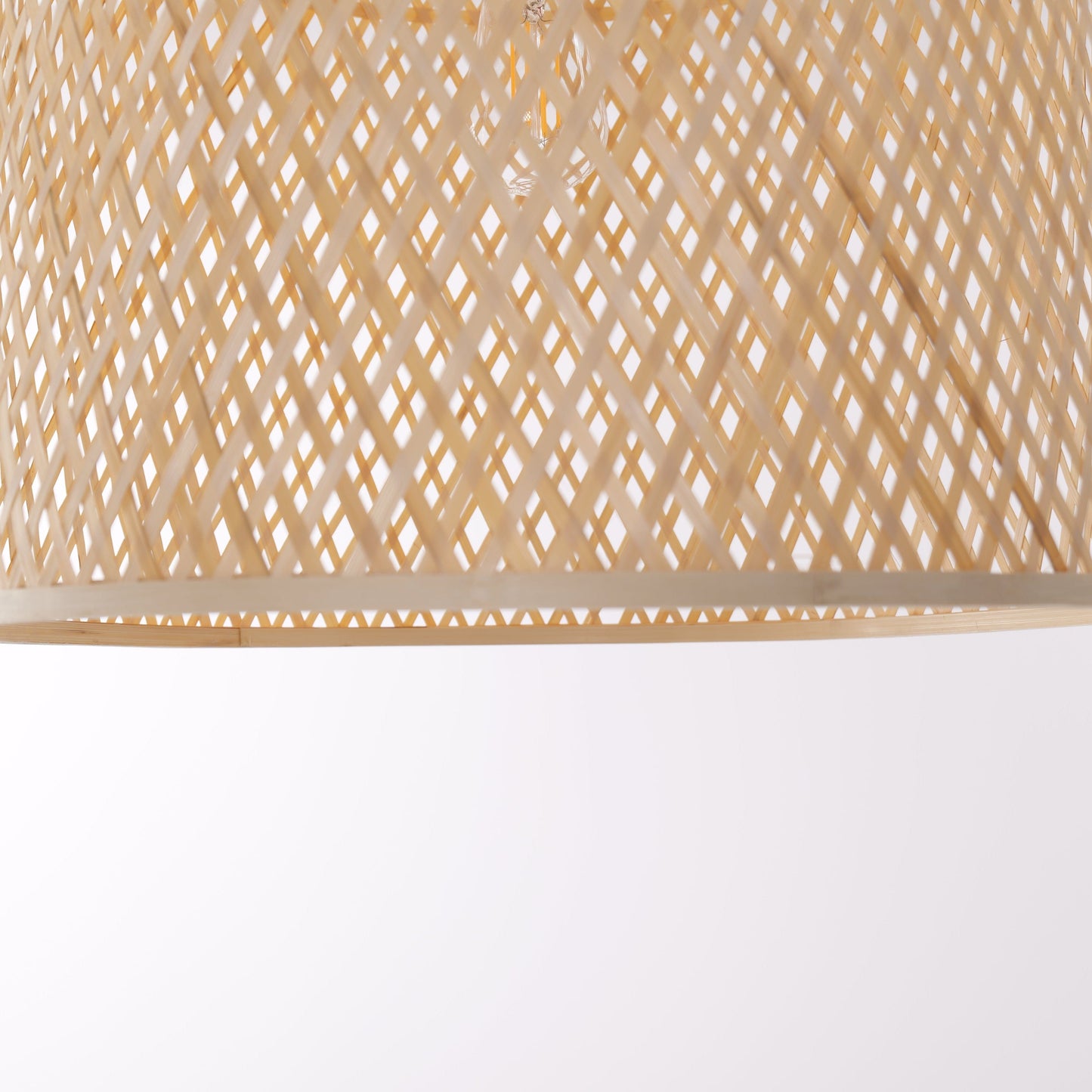 Lightsin Cross Weave Natural Bamboo Lighting Cylindrical Pendant Light Lightsin UK