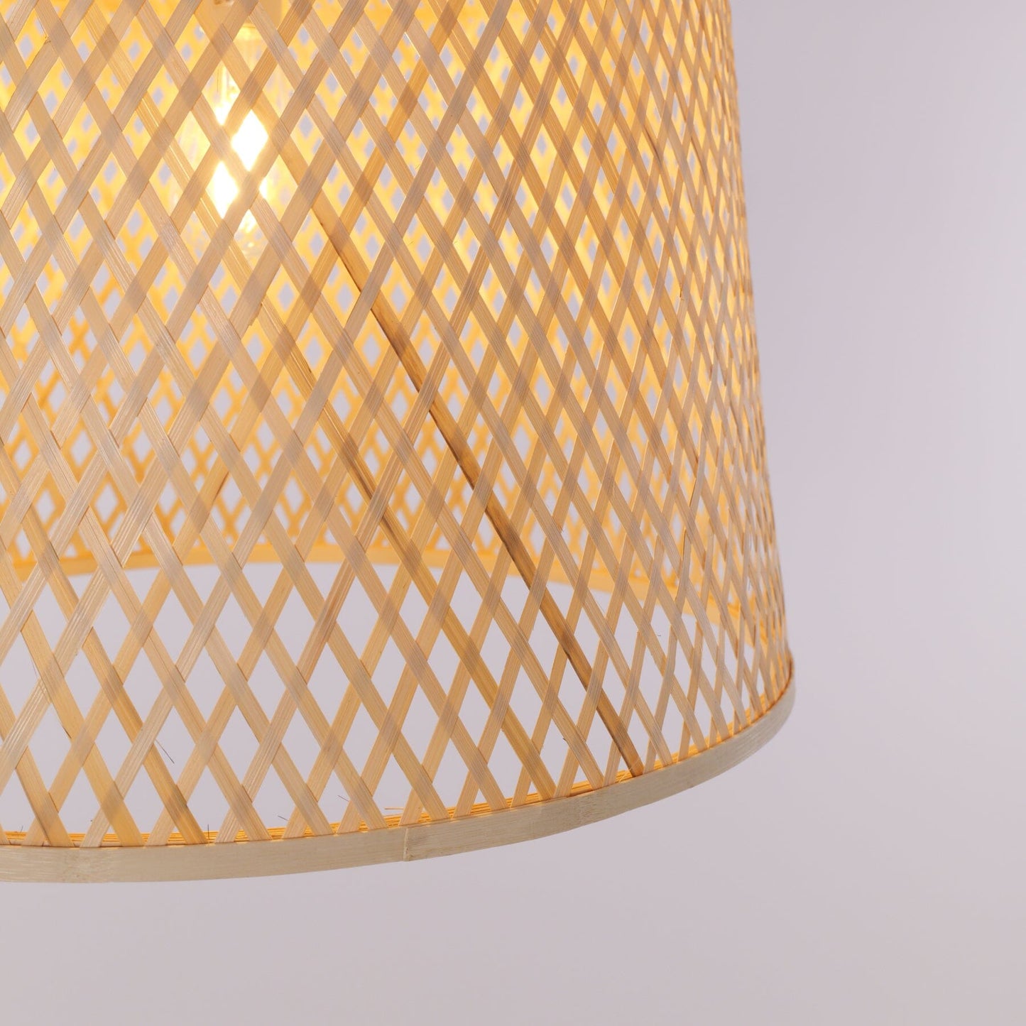 Lightsin Cross Weave Natural Bamboo Lighting Cylindrical Pendant Light Lightsin UK