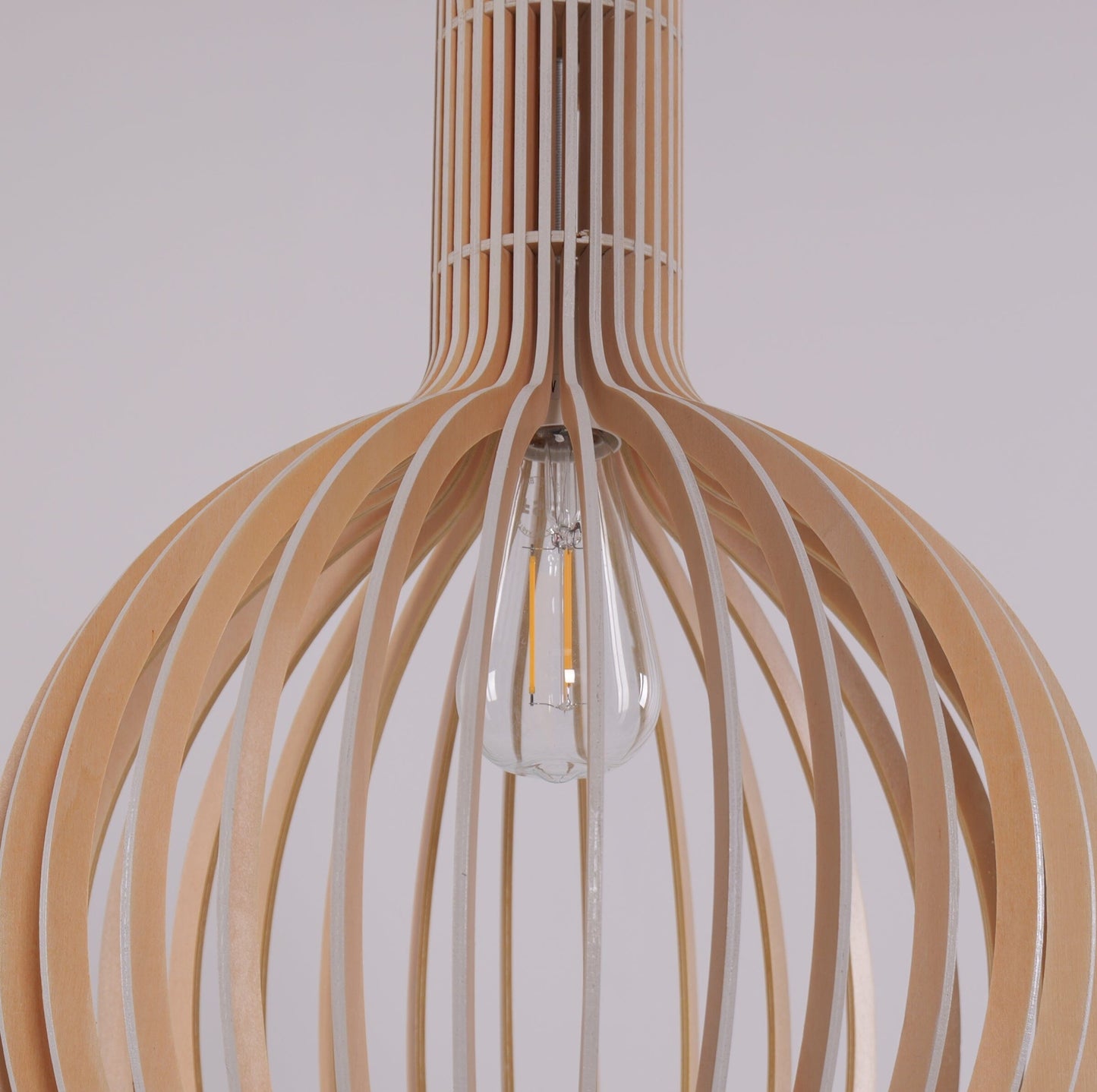 Lightsin Scandinavian LED Wooden Birdcage Pendant Light Lightsin UK