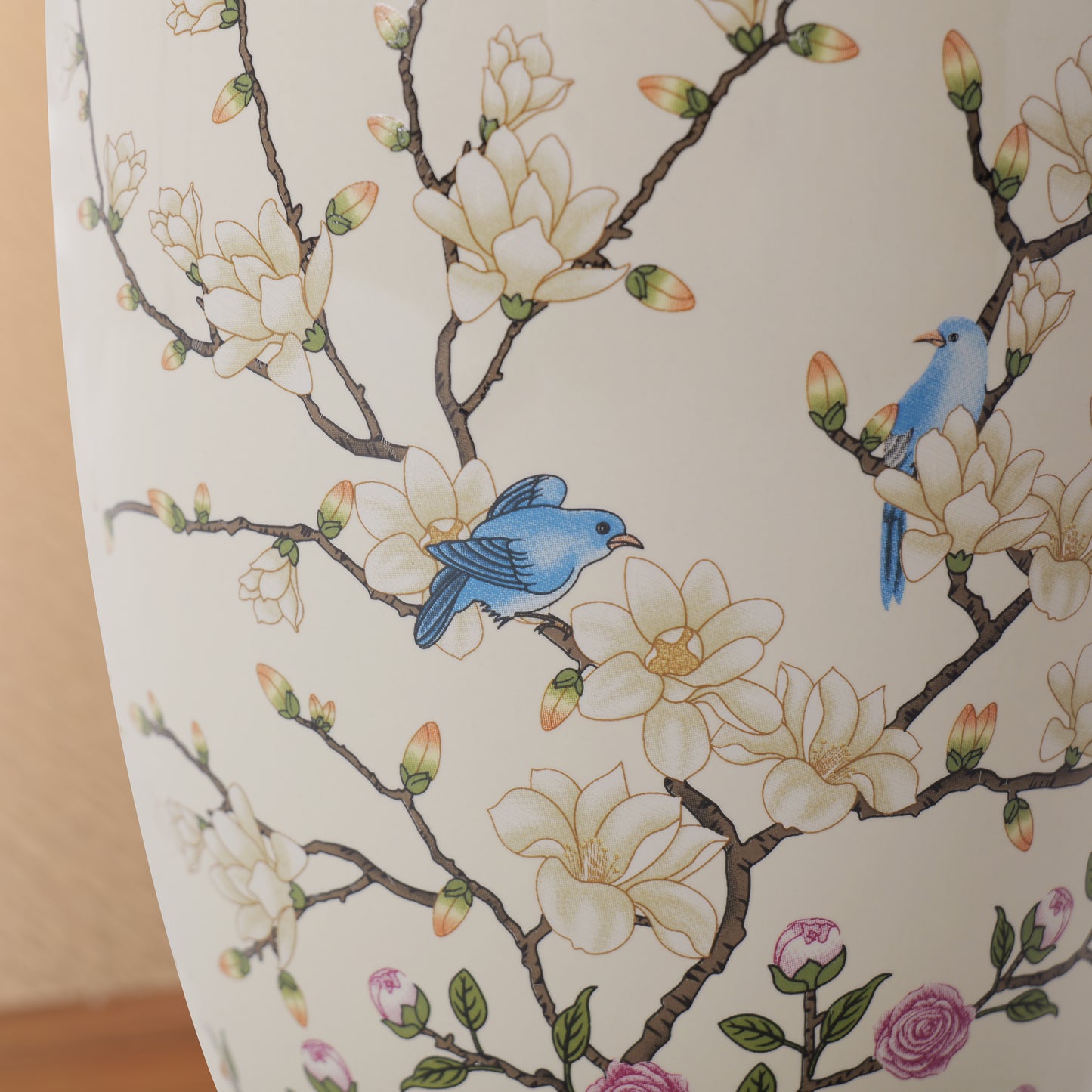 Lightsin Chinoiserie Hand-Painted Ceramic Ginger Jar Table Lamp