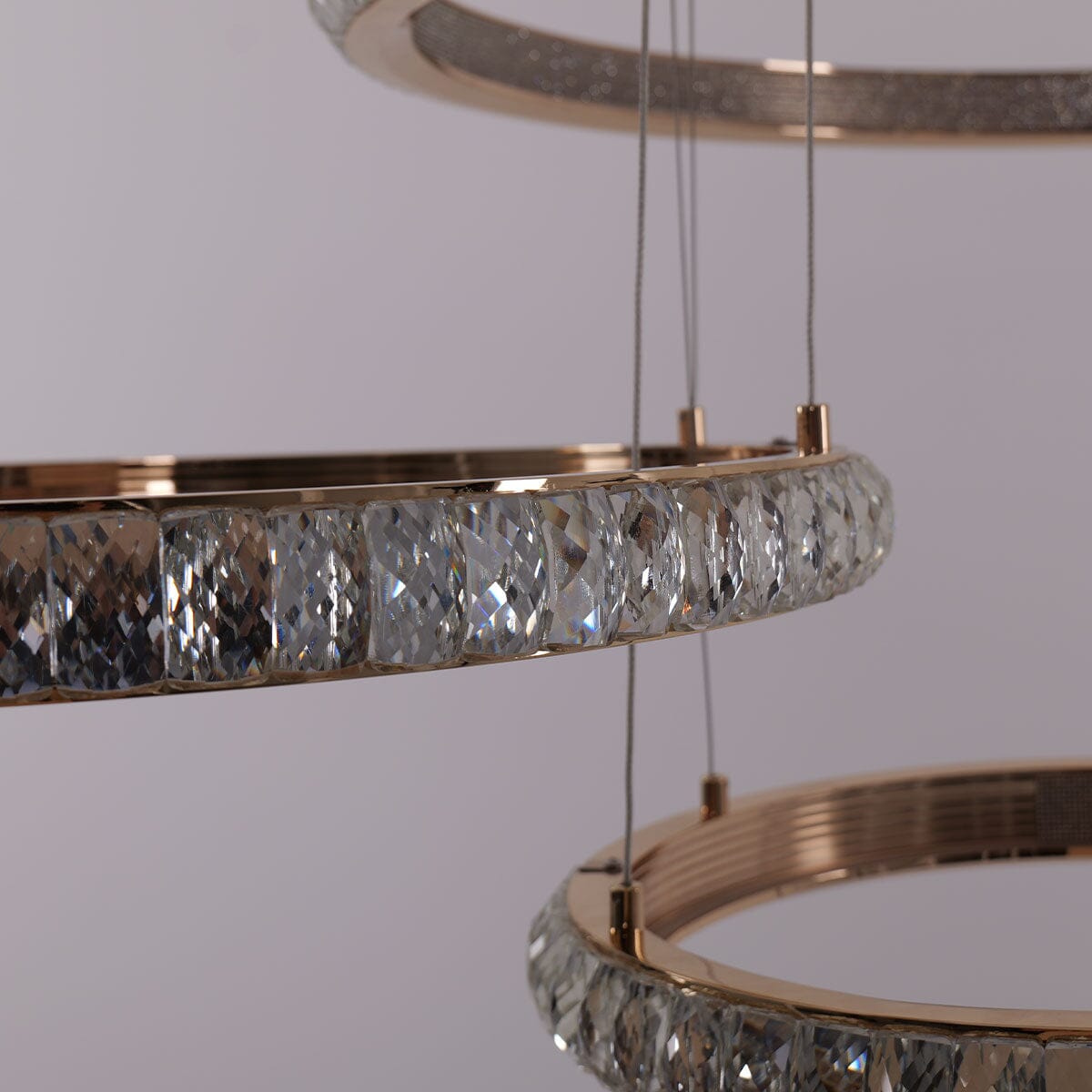 Lightsin Modern Crystal LED Triple-Ring Pendant Light Lightsin UK