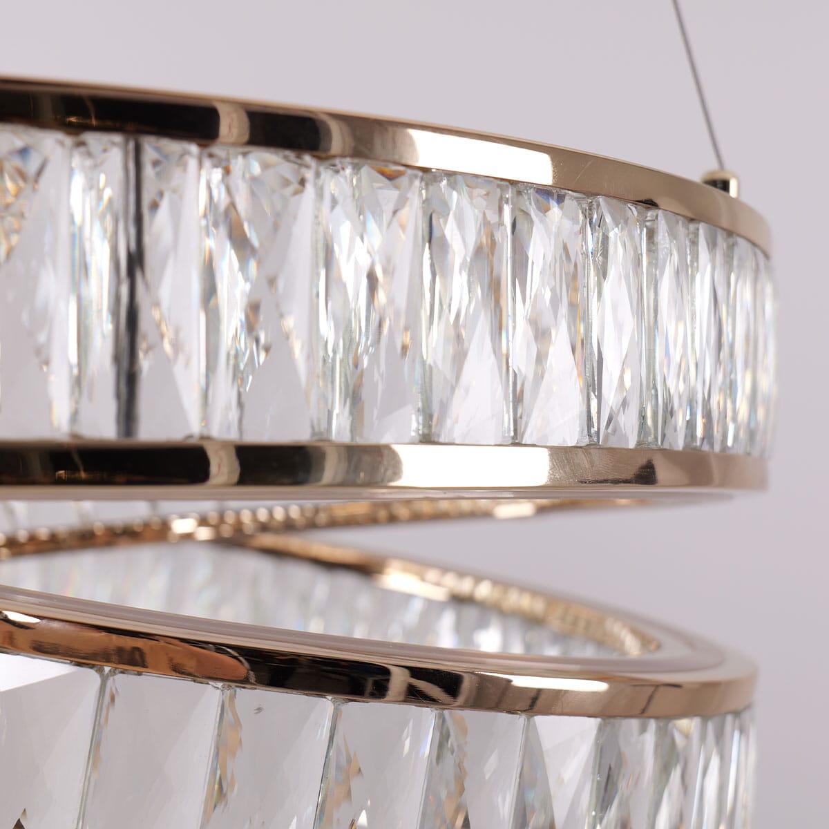 Lightsin Elegant Gold Crystal Swirl Pendant Light Lightsin UK