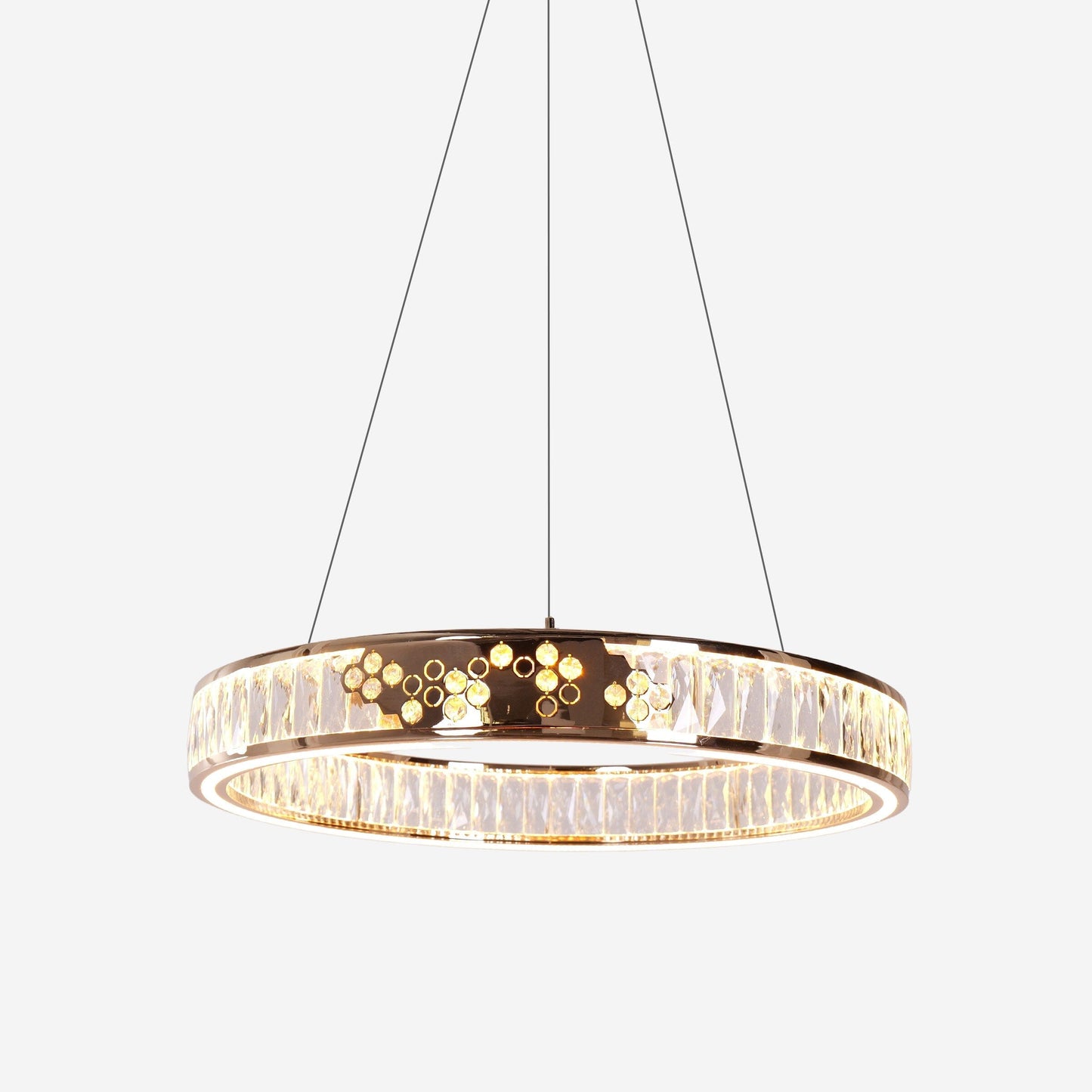 Lightsin Luxurious Gold Crystal LED Halo Pendant Light Lightsin UK
