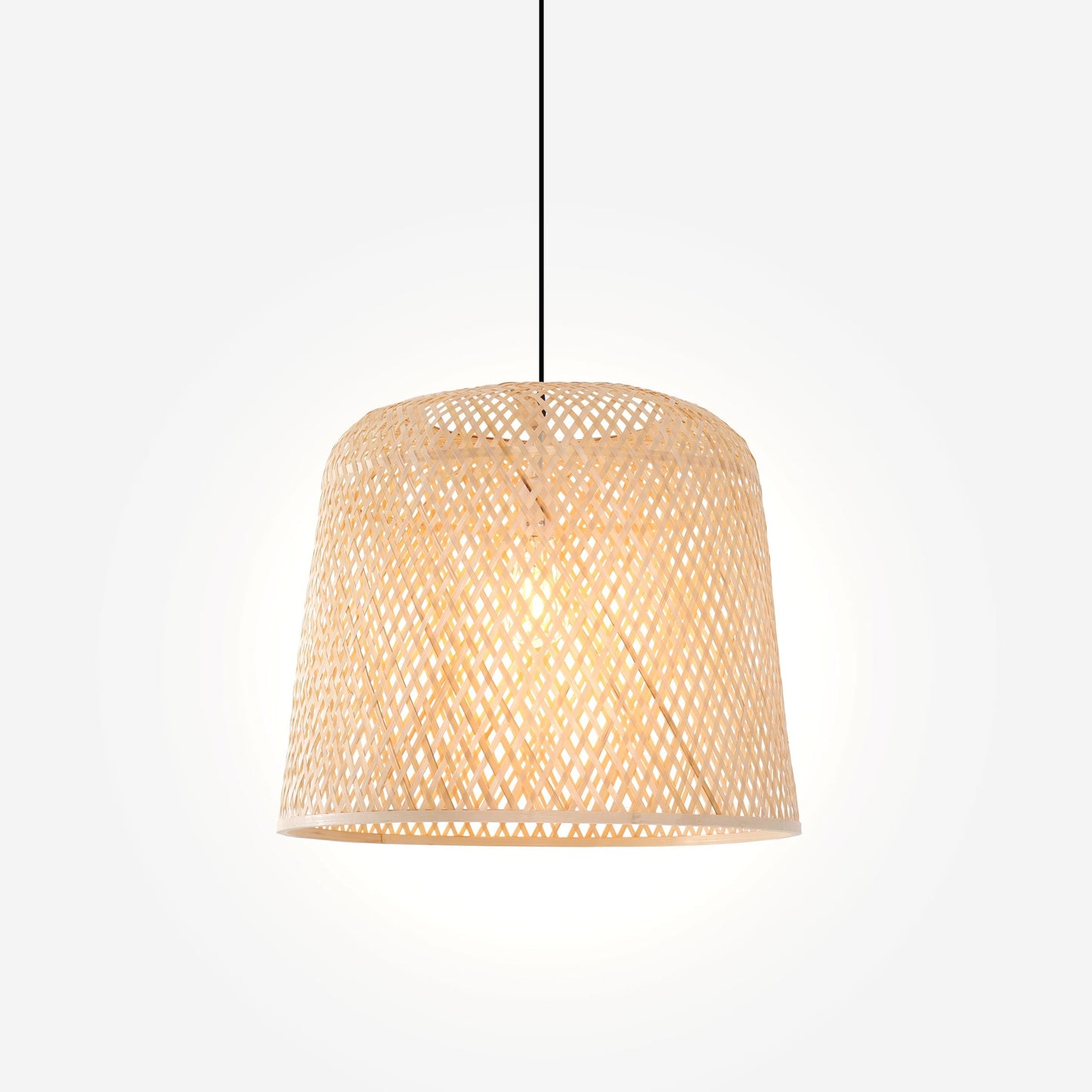 Lightsin Cross Weave Natural Bamboo Lighting Cylindrical Pendant Light Lightsin UK