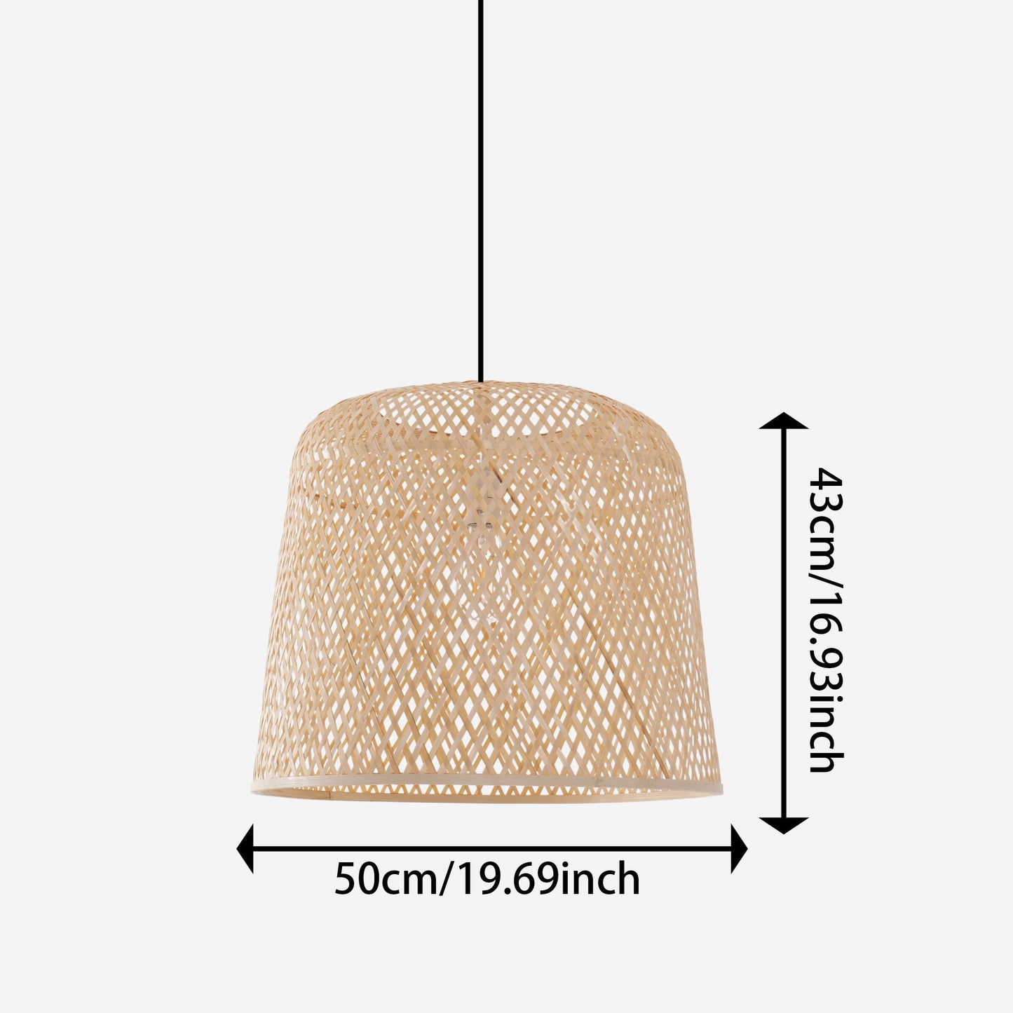 Lightsin Cross Weave Natural Bamboo Lighting Cylindrical Pendant Light Lightsin UK