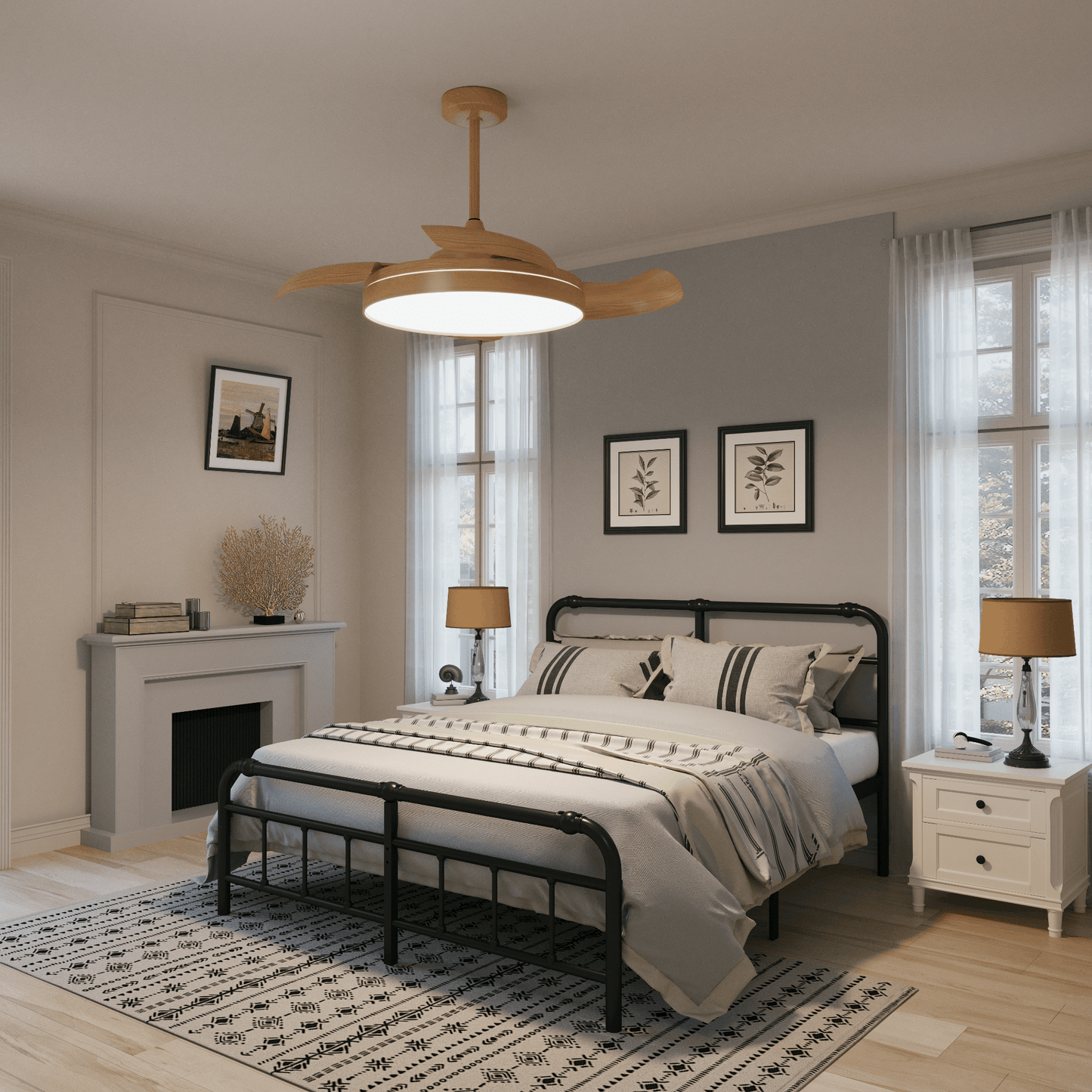 Lightsin Elegant Contemporary Ceiling Fan Light Featuring Soft LED Illumination Lightsin UK