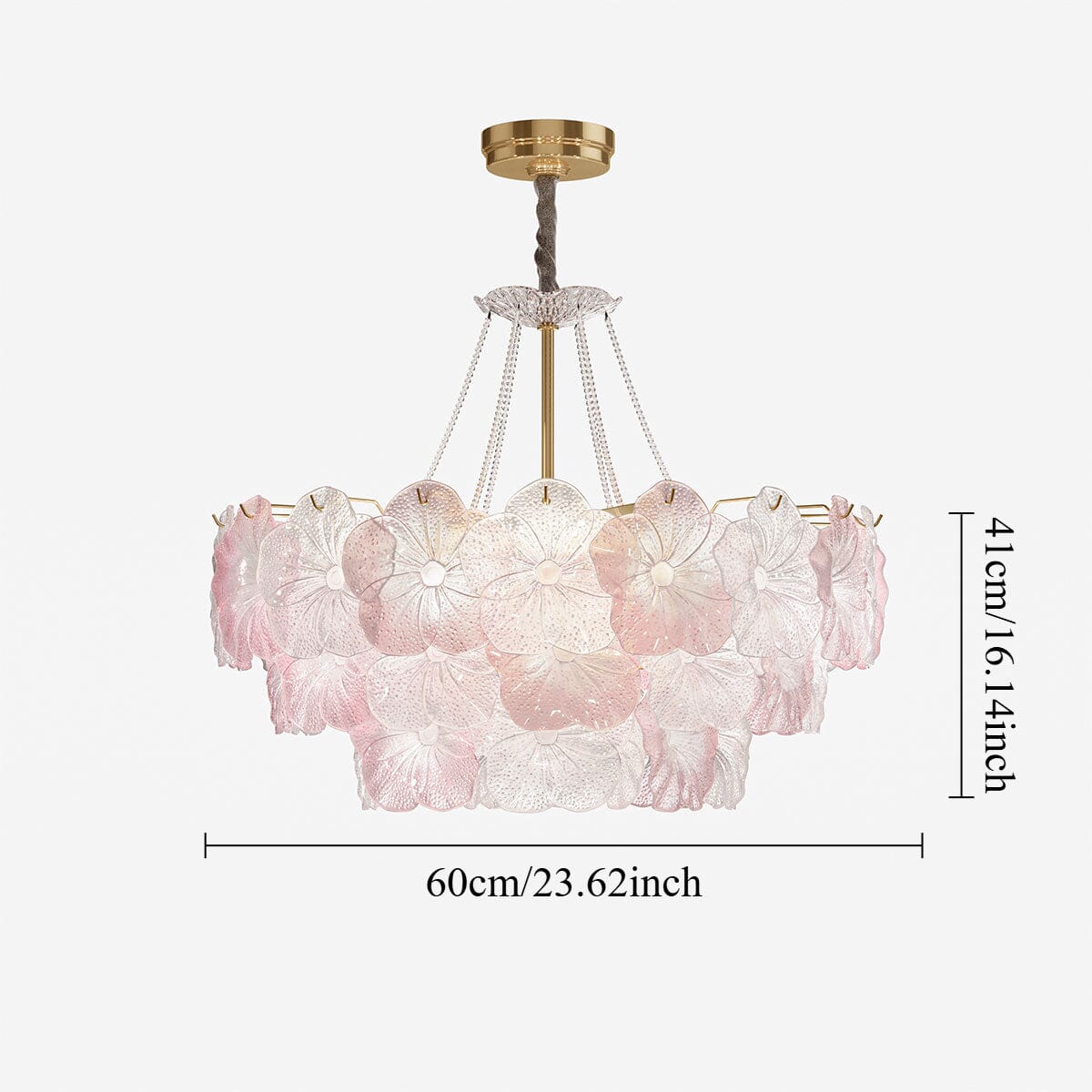 Lightsin Elegant Glass Chandelier with Adjustable Hanging Length Lightsin UK
