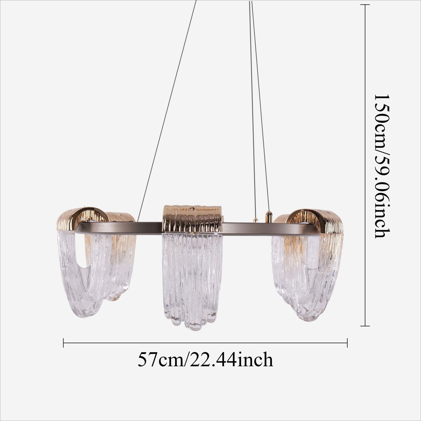 Modern LED Pendant Ceiling Light with Cascading Gold Acrylic Curves Lightsin UK