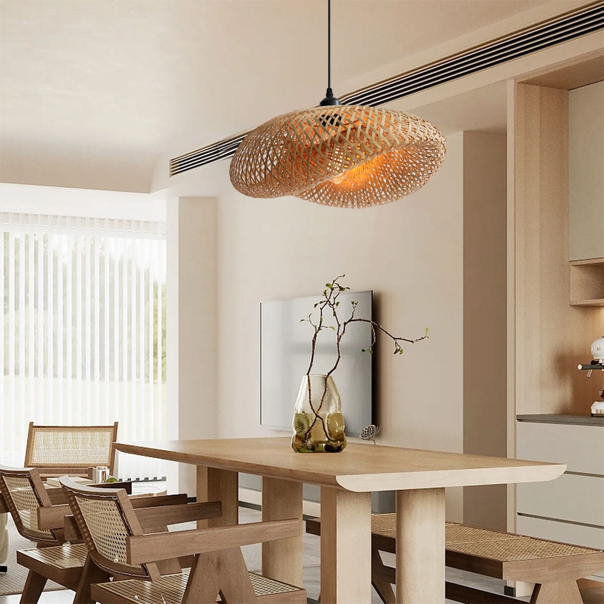 Lightsin Eco-Friendly Handmade Bamboo Pendant Light for Dining Room & Living Room Lightsin UK