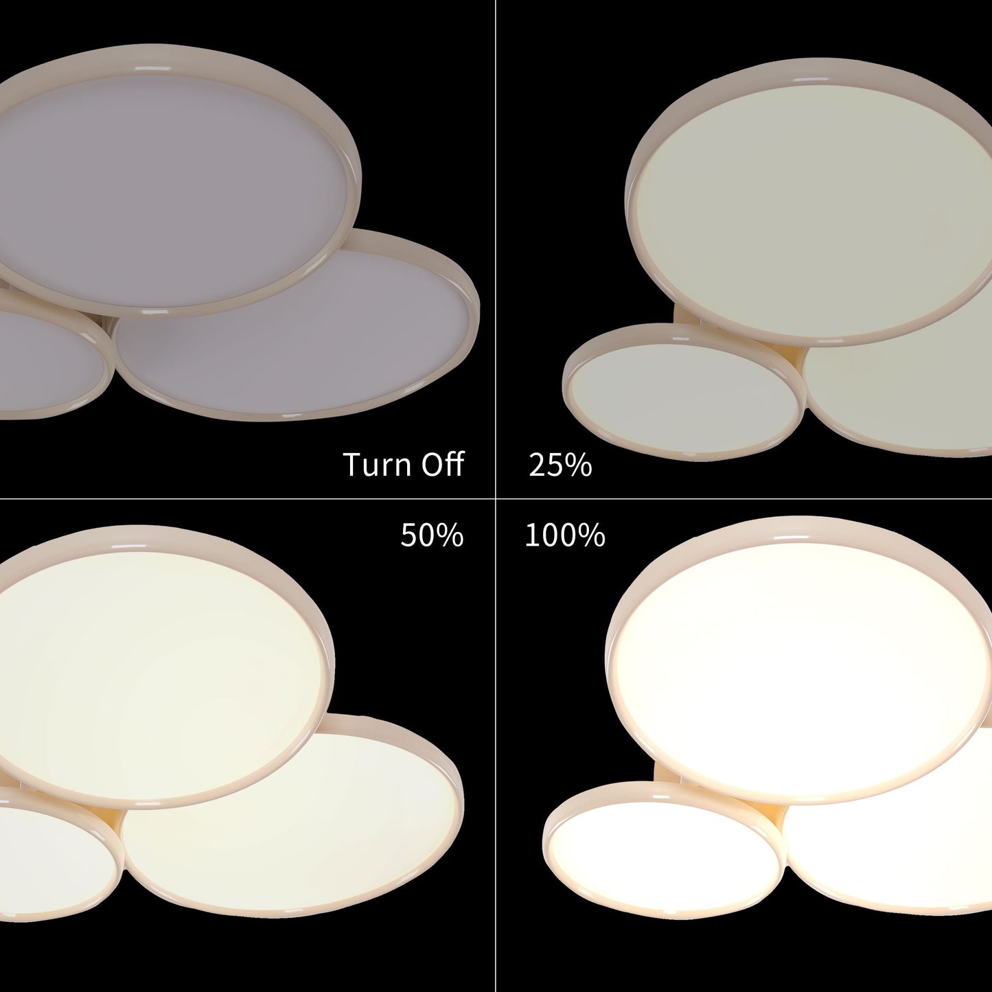 Lightsin Full Spectrum Dimmable Ivory White Aluminum Round LED Ceiling Light Lightsin UK