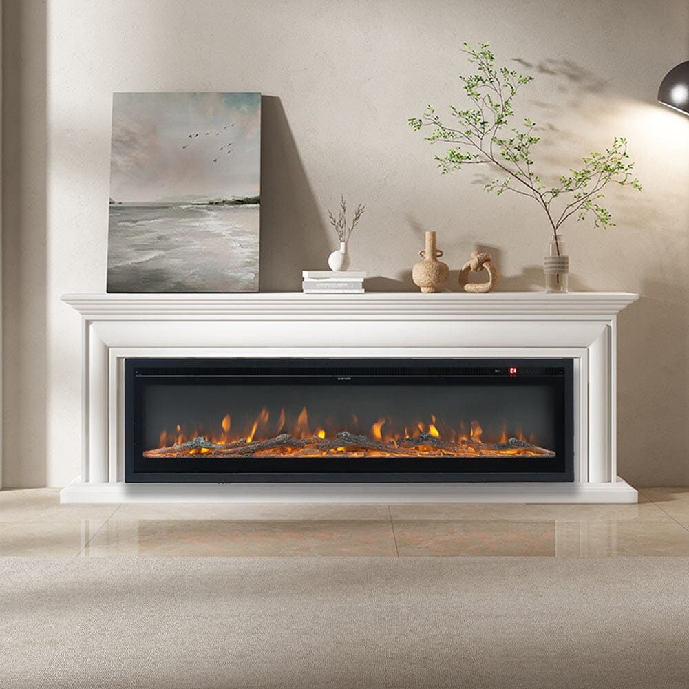 40/50/60 Inch Electric Fireplace 9 Colour LED Flame Effect Heater with Remote Control Freestanding Fireplaces Living and Home 50 Inches
