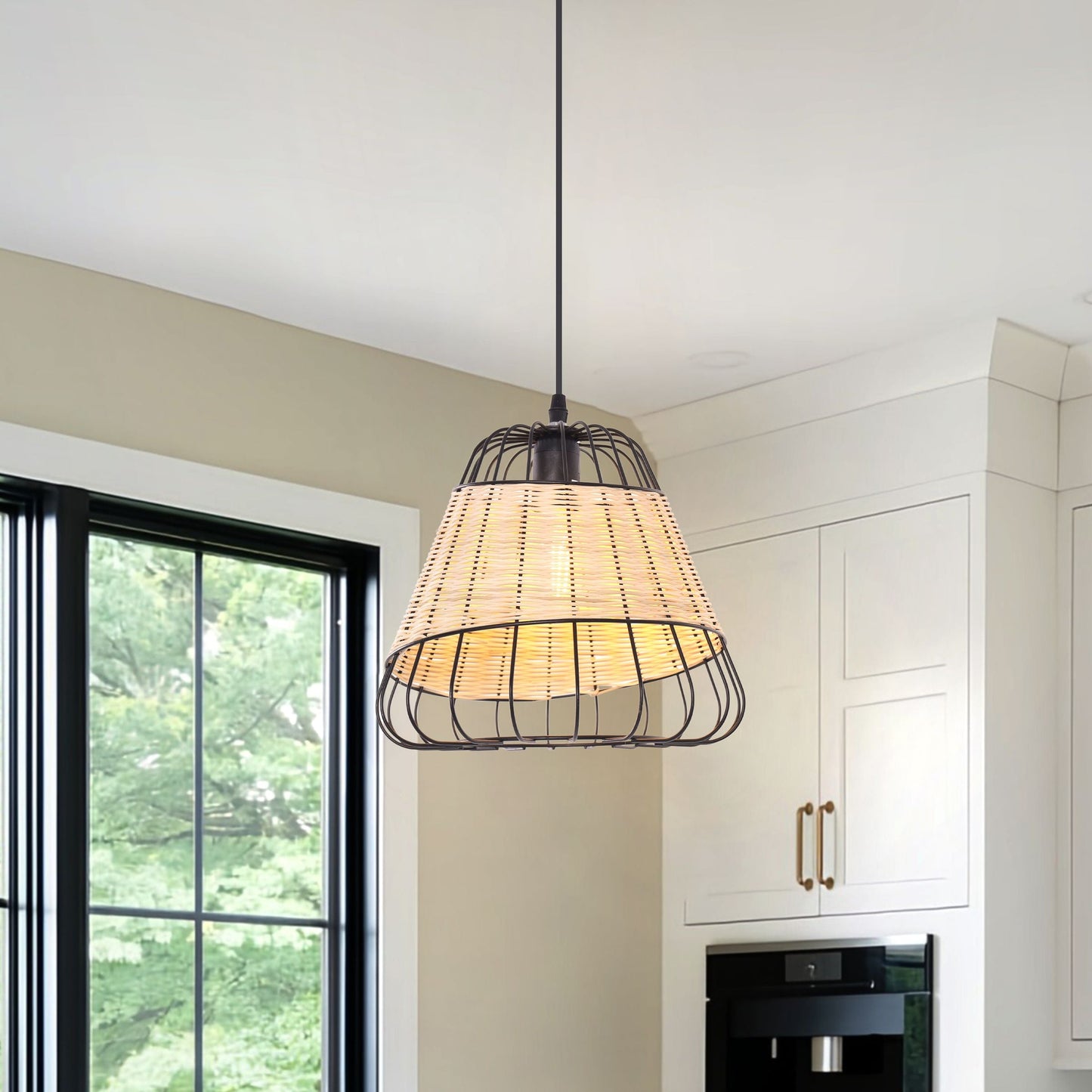 Lightsin Bell-Shaped Rattan Pendant Light for Timeless Rustic Elegance Lightsin UK