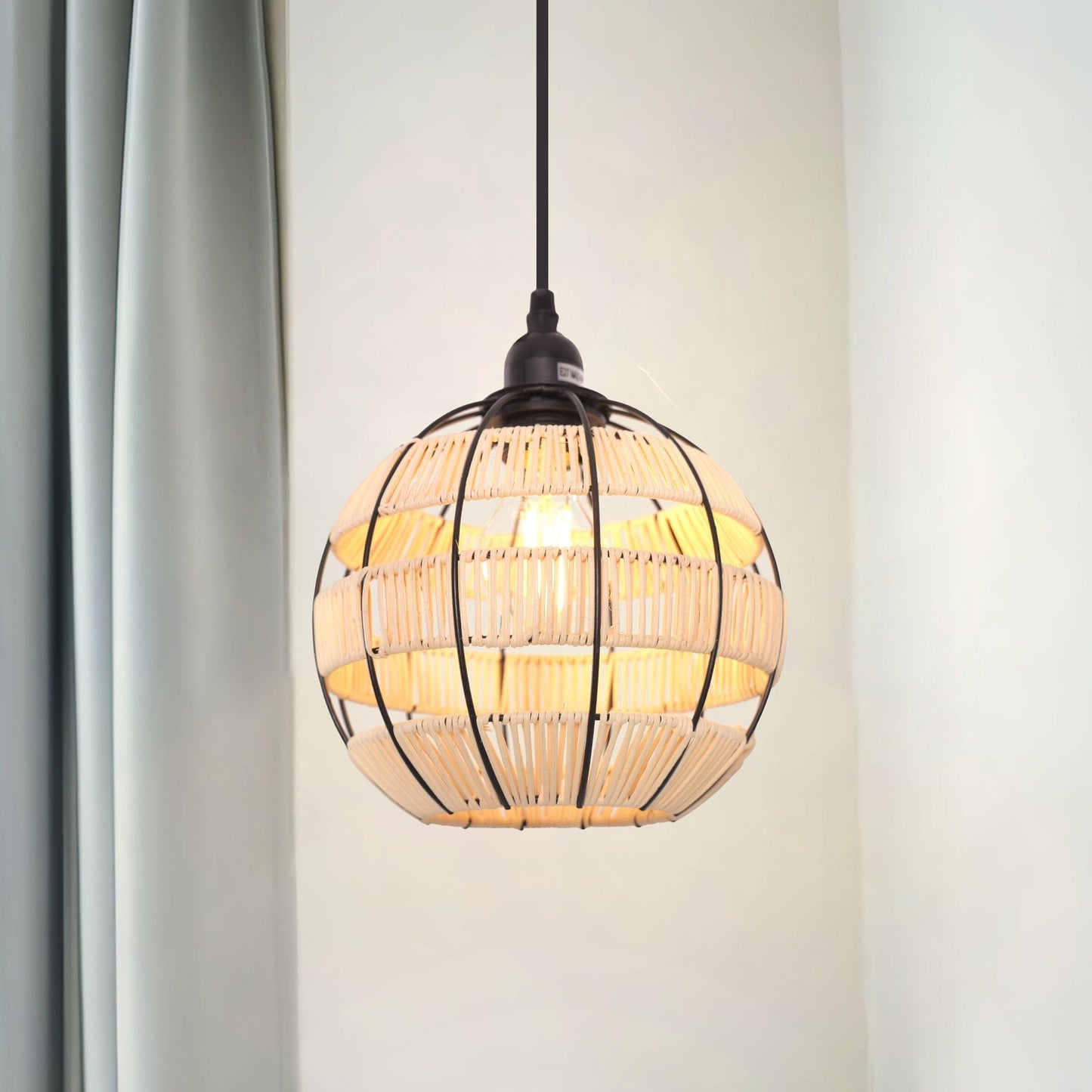 Lightsin Woven Sphere Pendant Light for Cozy Natural Elegance (100% off) Lightsin UK 1 Unit