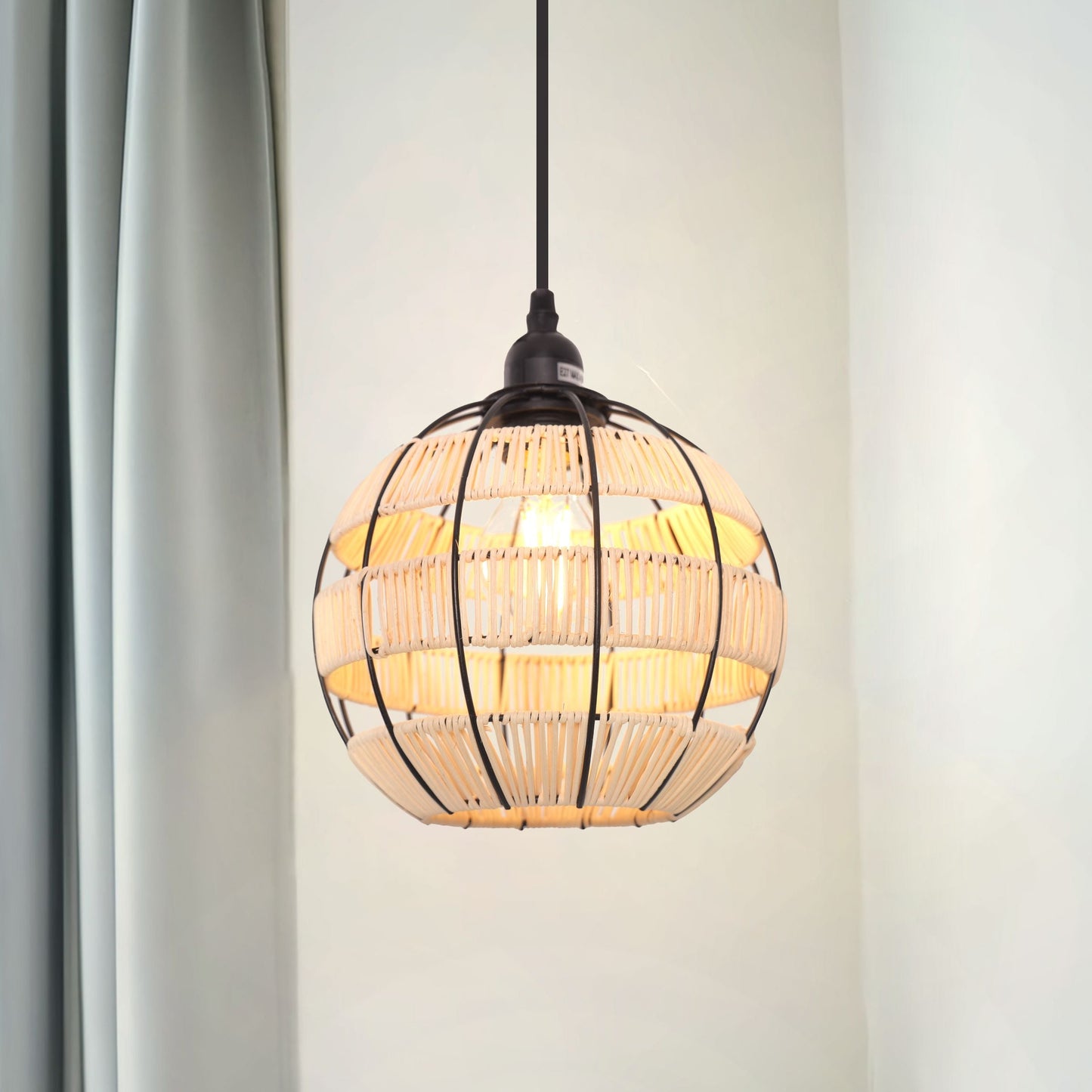 Lightsin Woven Sphere Pendant Light for Cozy Natural Elegance Lightsin UK