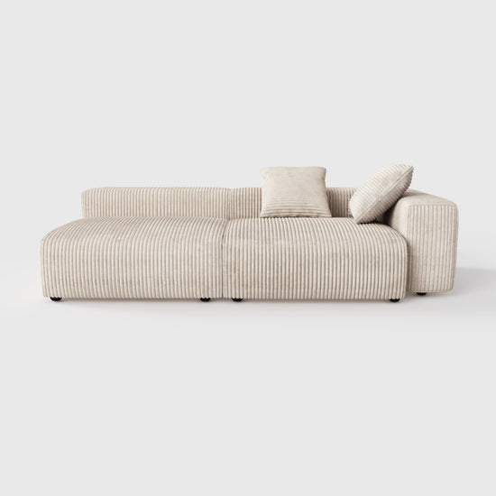 Corduroy Modular Wide Seat Chaise Sofa Block