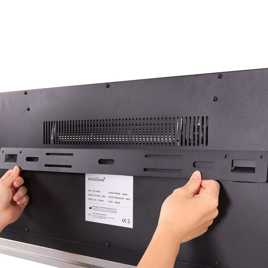 Smallbee 40/50/60inch Black Wall Mounted & Recessed Electric Fireplace with Adjustable Flame & Brightness