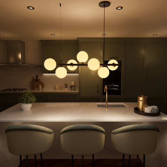 Cumulus - Modern Metal Chandelier with LED White Shade