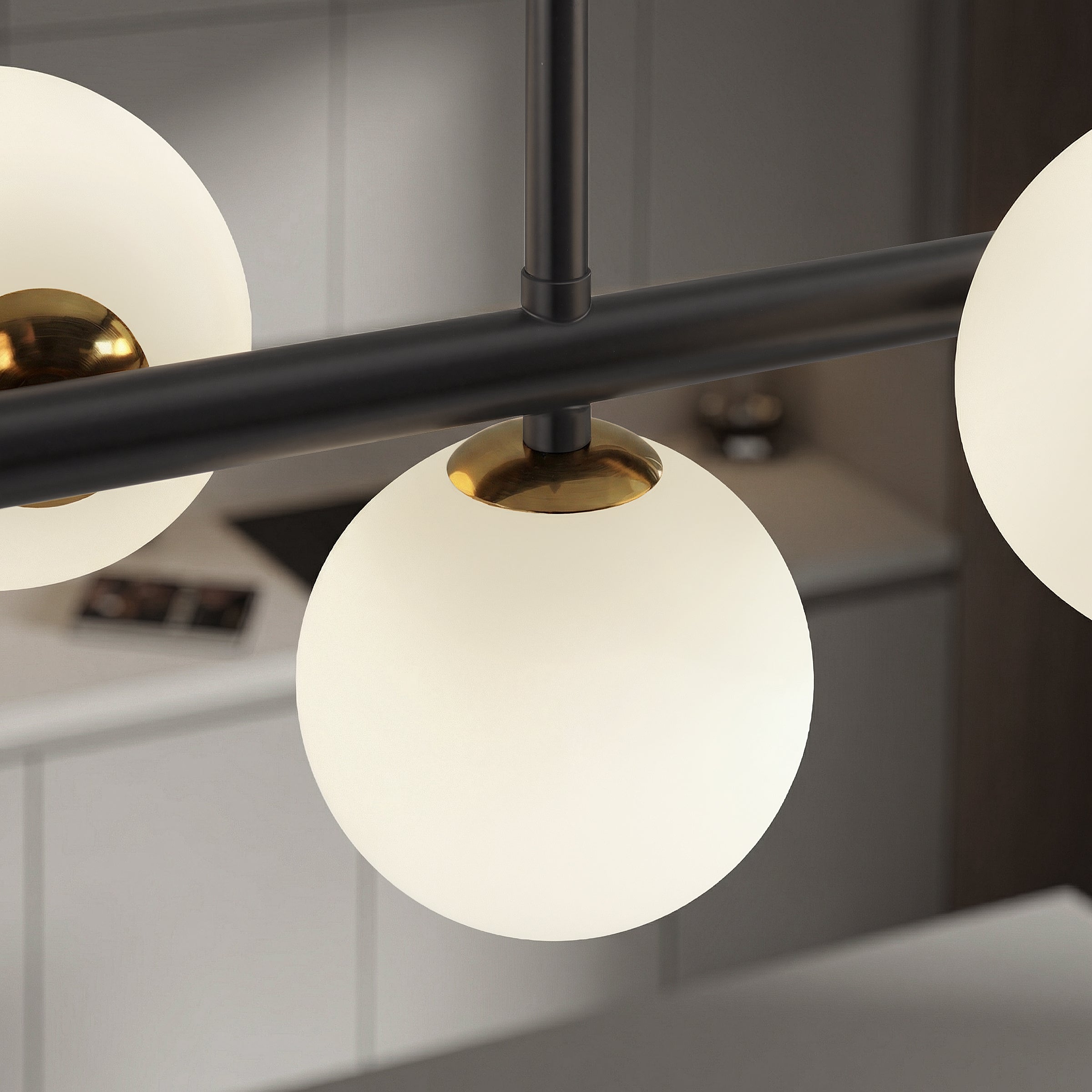 Cumulus - Modern Metal Chandelier with LED White Shade