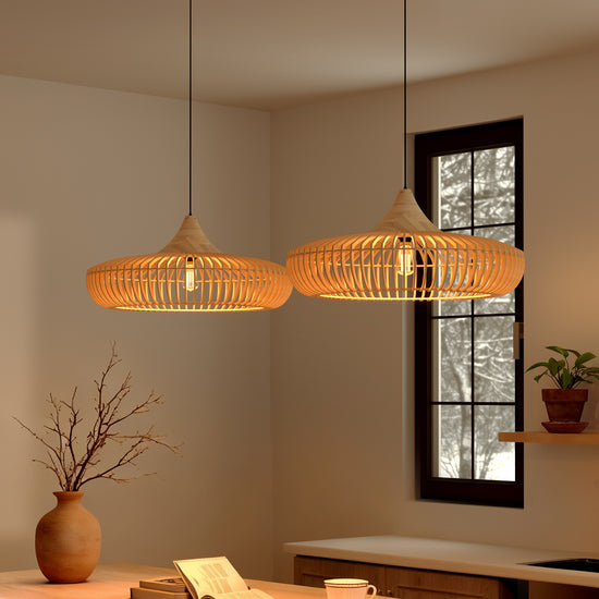 Shadome-Handcrafted Wooden Kitchen Pendant Light Fixtures