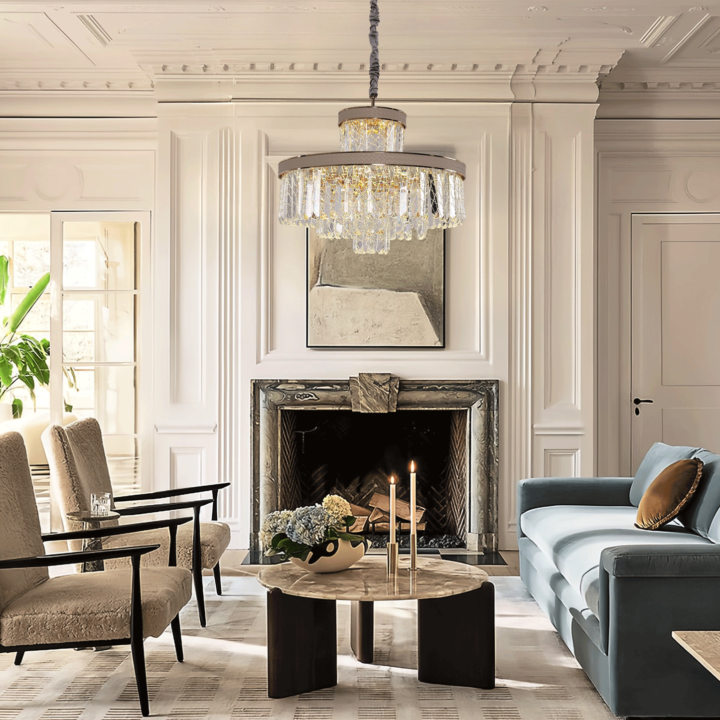 Lightsin Luxury Hanging Lights for Living Room with Golden Crystal Radiance Lightsin UK 