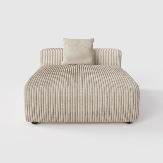 Corduroy Modular Wide Seat Chaise Sofa Block
