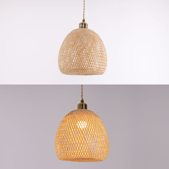 Lightsin Handwoven Bamboo Pendant Light Natural Elegance for Warm Ambient Spaces Lightsin UK 