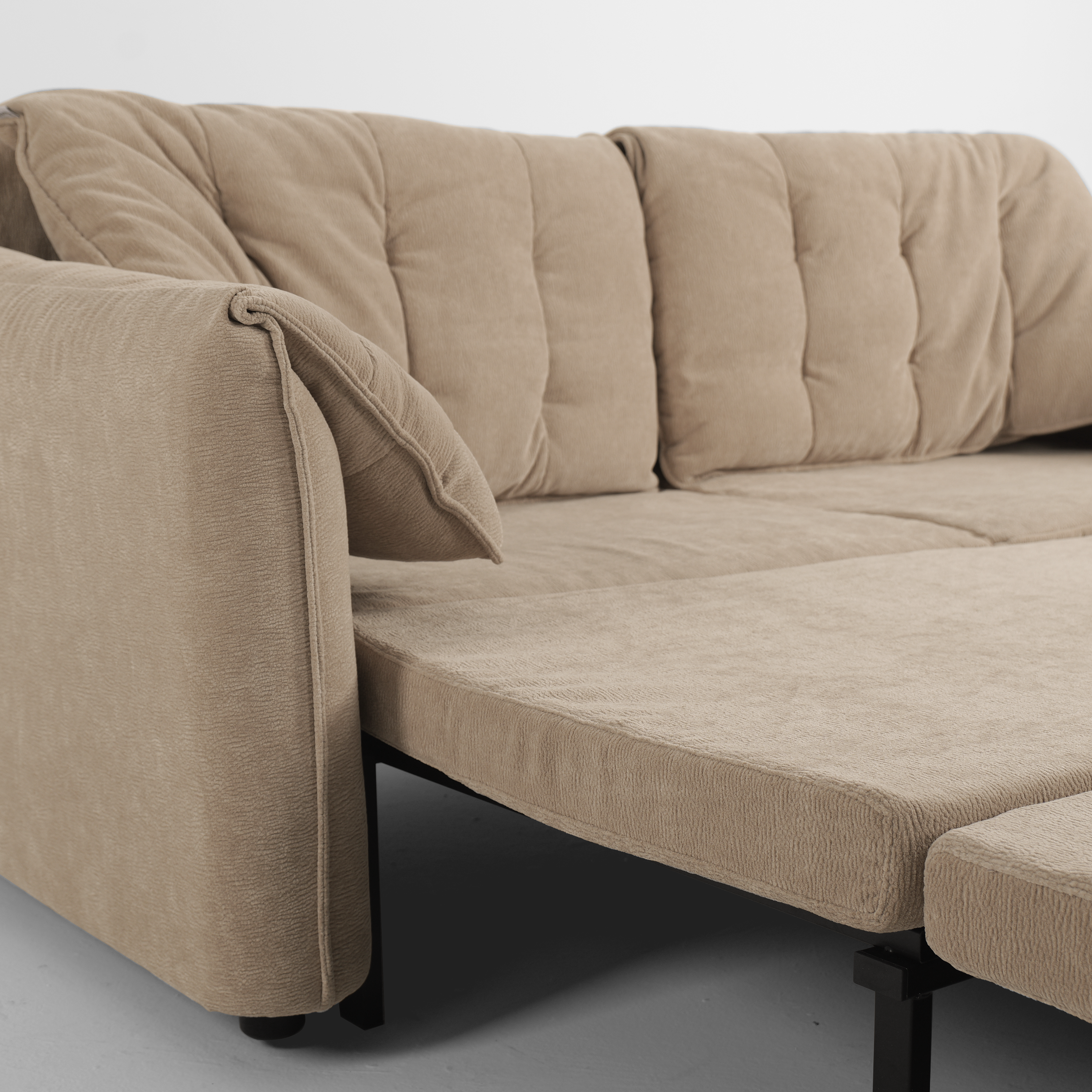 Cloud Elephant Ears Folding Corner Sofa Bed with Storage