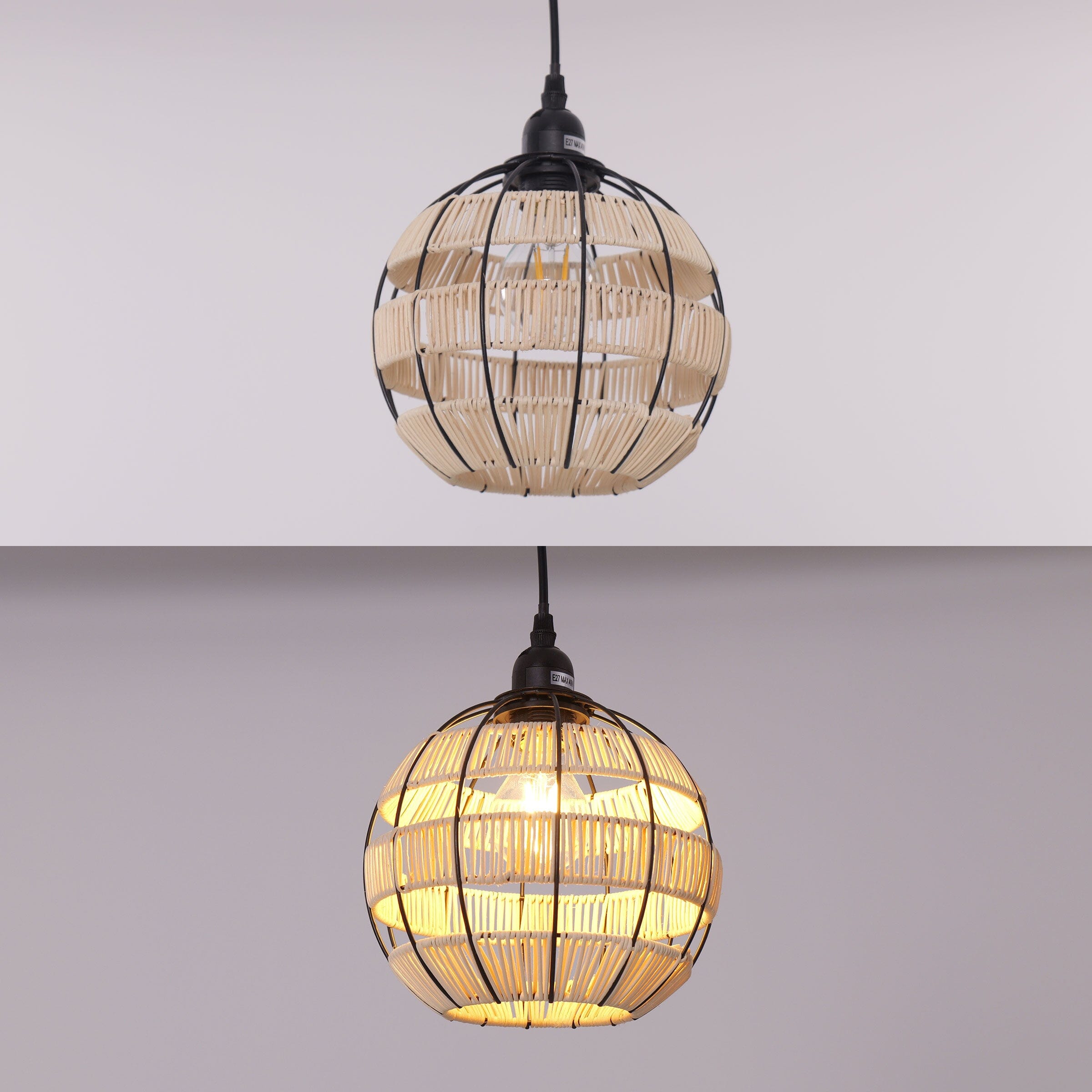 Lightsin Woven Sphere Pendant Light for Cozy Natural Elegance Lightsin UK 