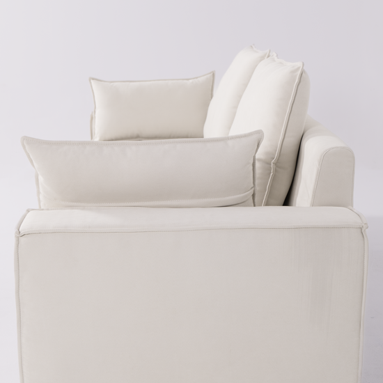 Cottonfy Creamy Tofu Block Pullout Sofa Bed with Storage