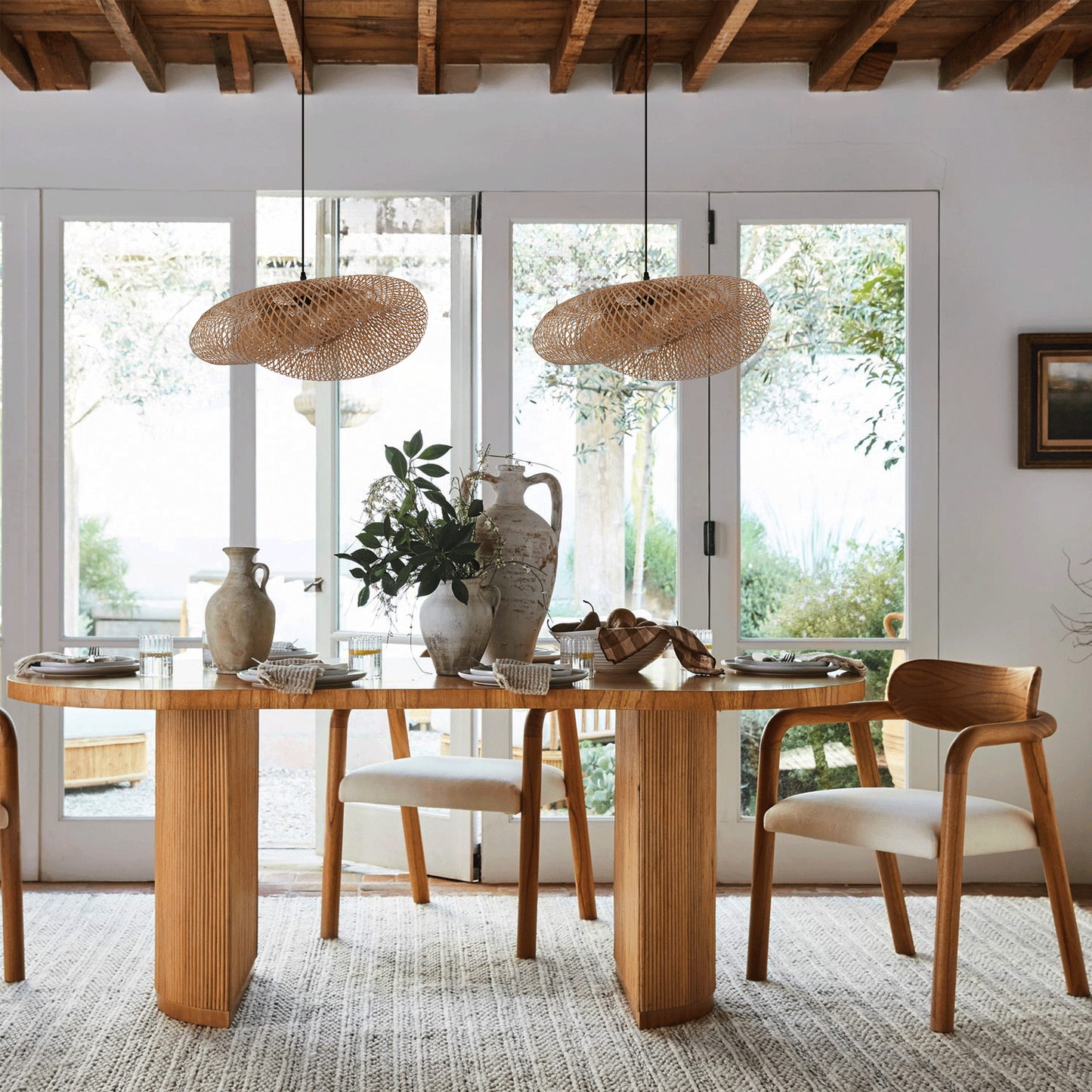 Lightsin Eco-Friendly Handmade Bamboo Pendant Light for Dining Room & Living Room Lightsin UK 