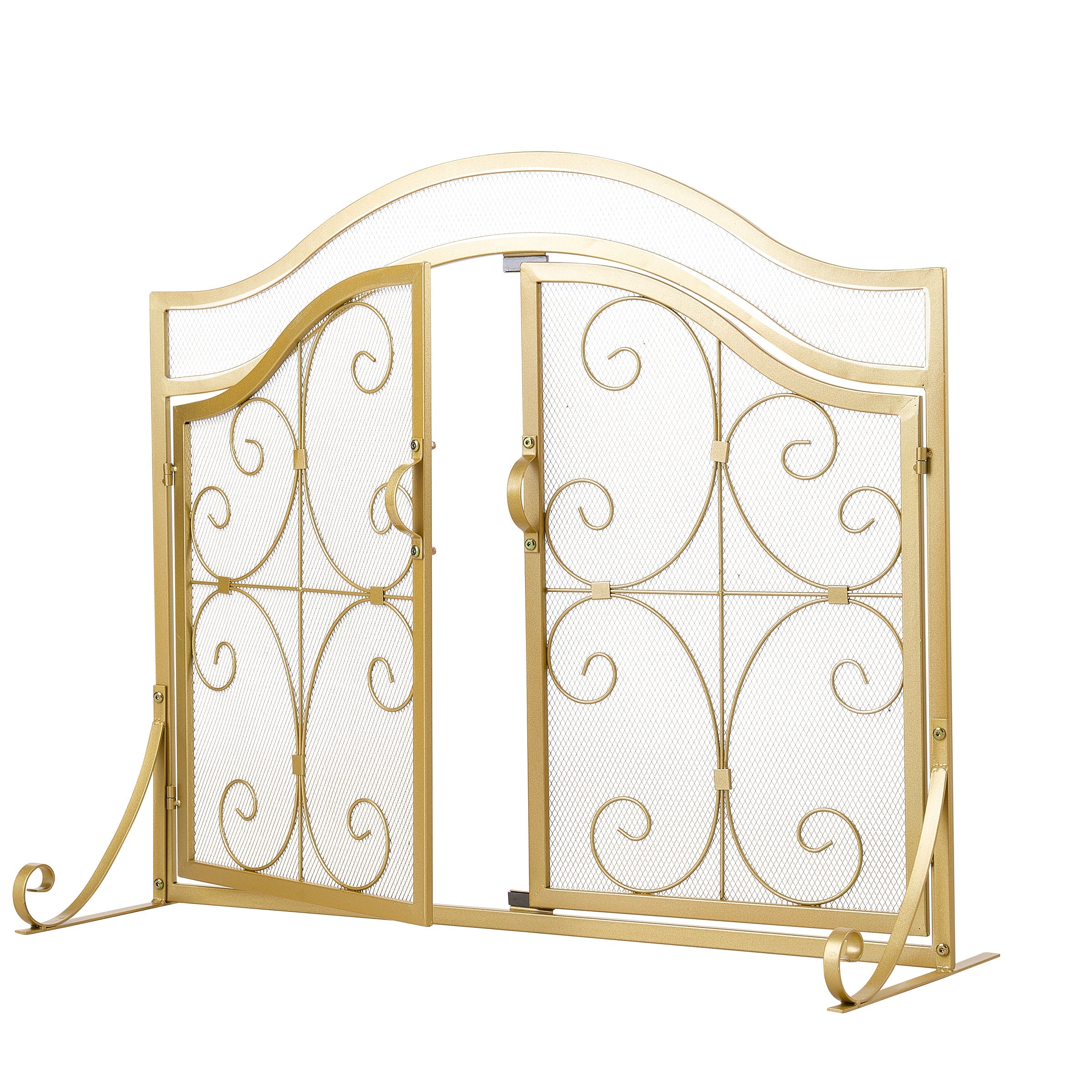 Smallbee Iron Fireplace Screen Gold Powder Coated – 90x32x78.8cm