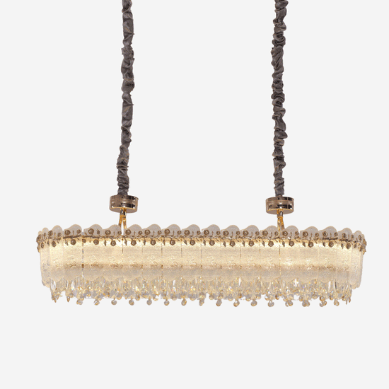 Lightsin Contemporary Crystal Pendant Light Oval and Round Dimmable Ceiling Fixture for Living Room and Hall Lightsin UK 