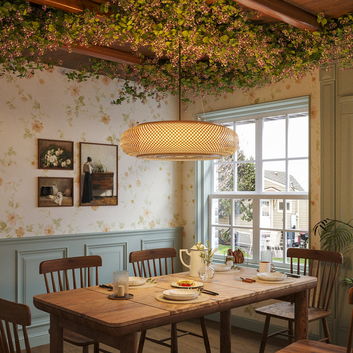 Lightsin Lutta-Natural Bamboo Pendant Light for Warm Ambiance Décor