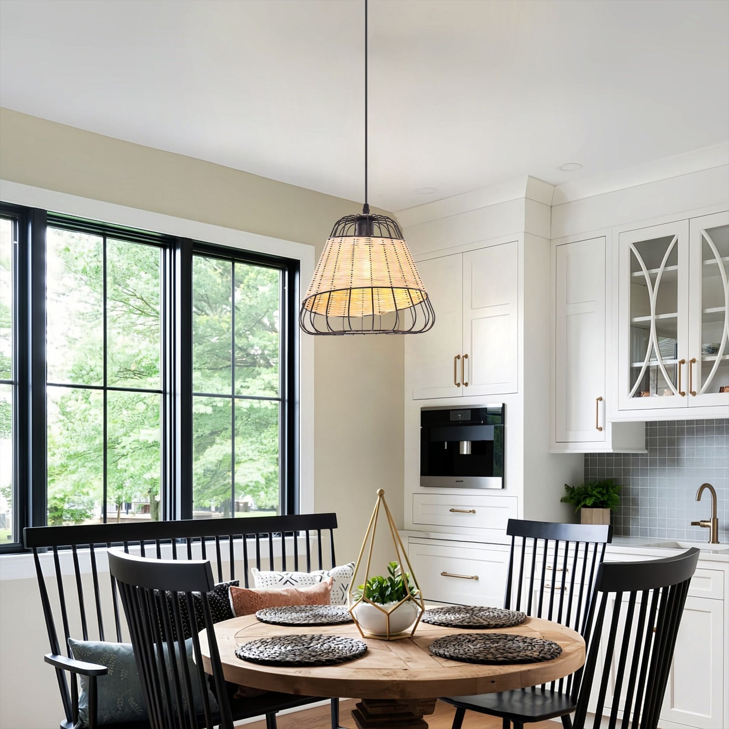 Lightsin Bell-Shaped Rattan Pendant Light for Timeless Rustic Elegance Lightsin UK 