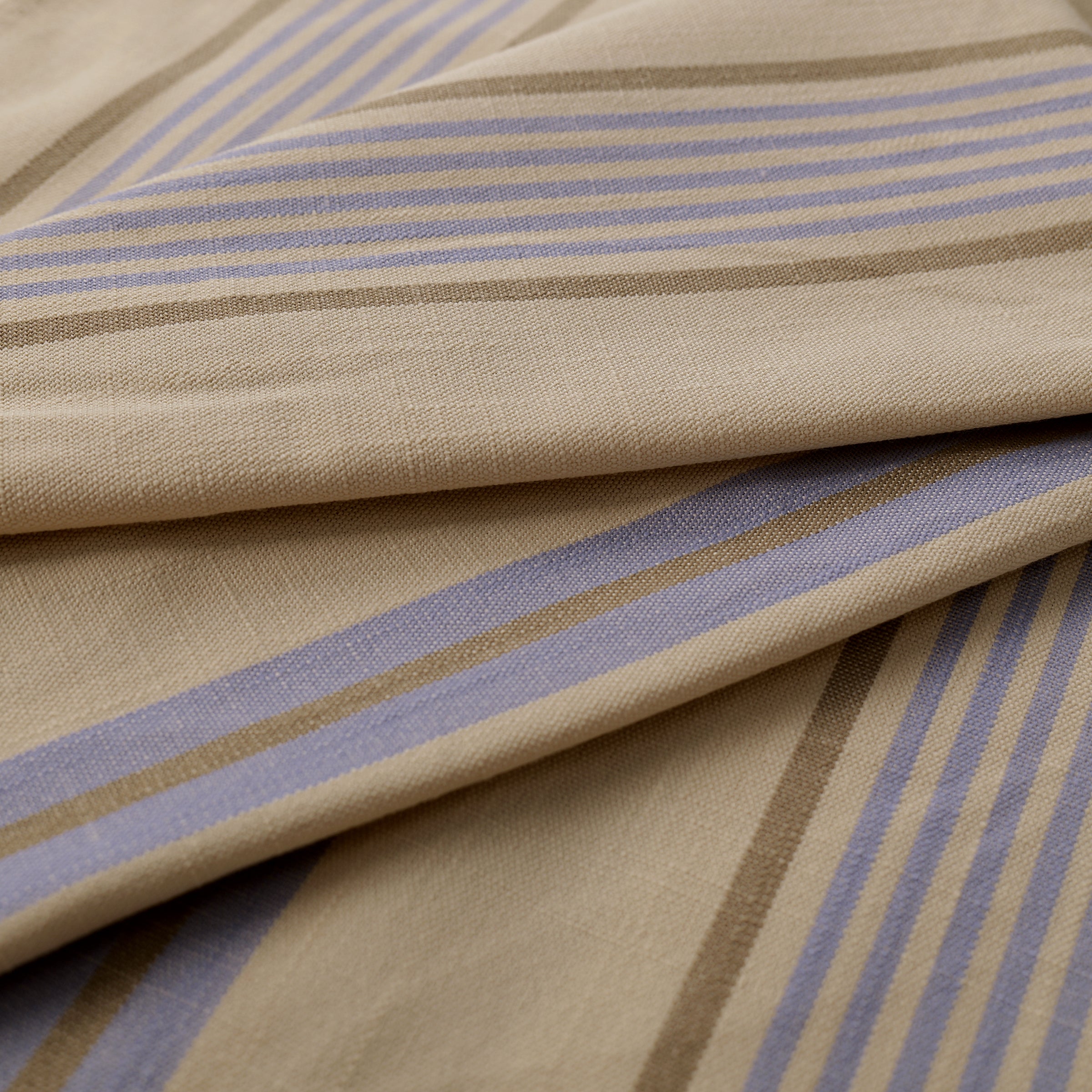 Mid-weight Bar Stripe Fabric Cotton, Misty Blue, AR460041