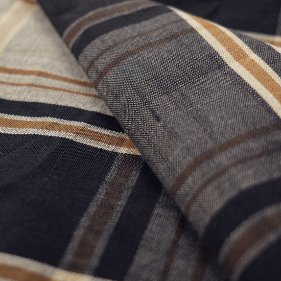 Mid-weight Tartan Check Fabric Cotton, Midnight Black, AR460058