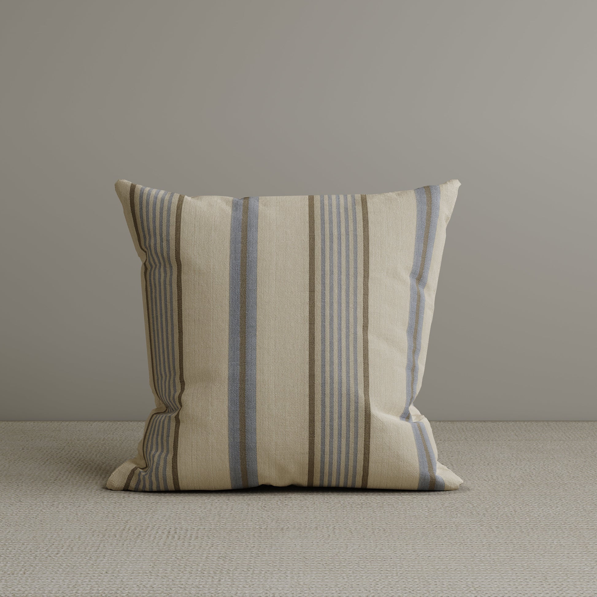 Square Exclusive Design Cushion in Sky Blue Striped Cotton Linen, 45*45CM