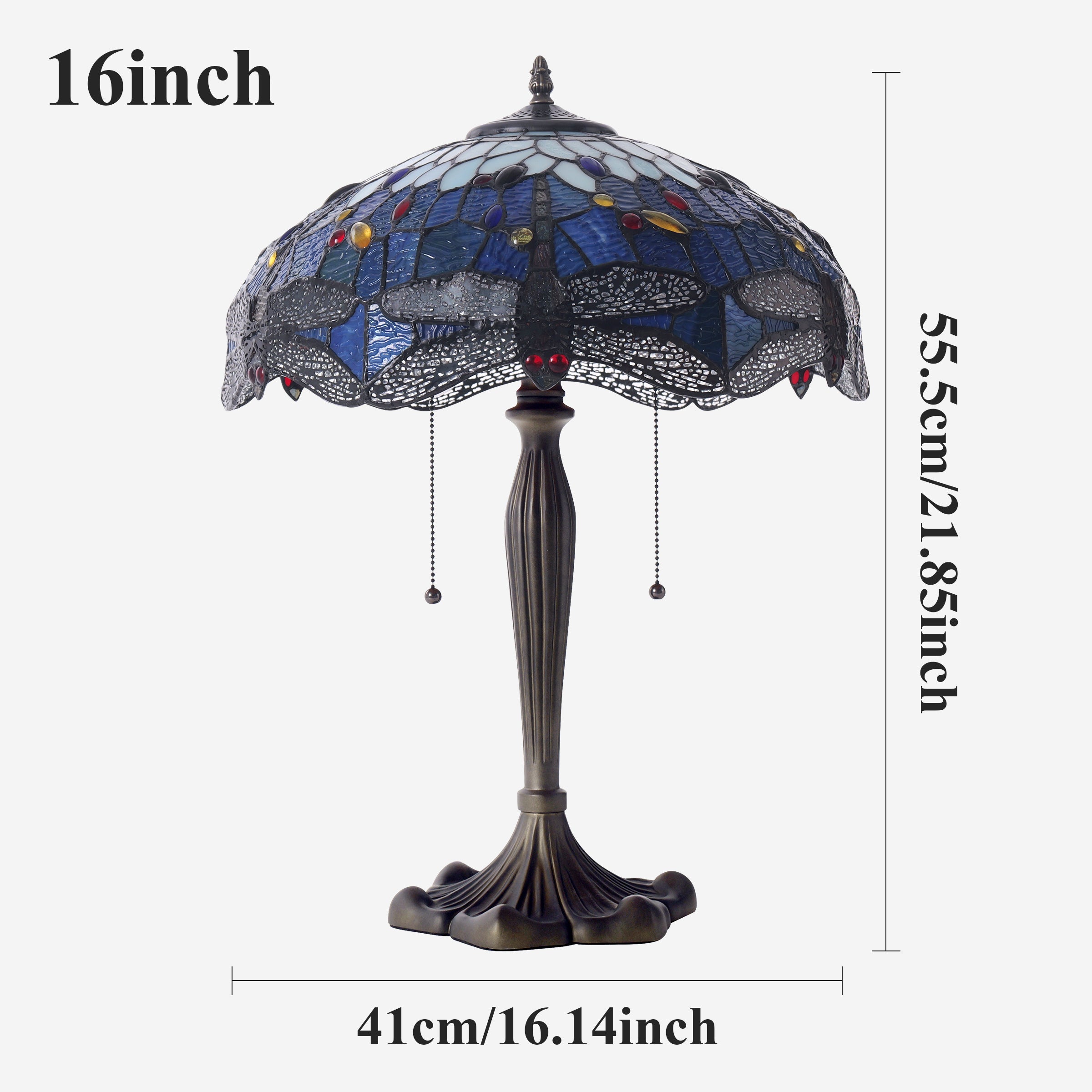 Tiffany Table Lamp | Handcrafted Stained Glass Dragonfly Series