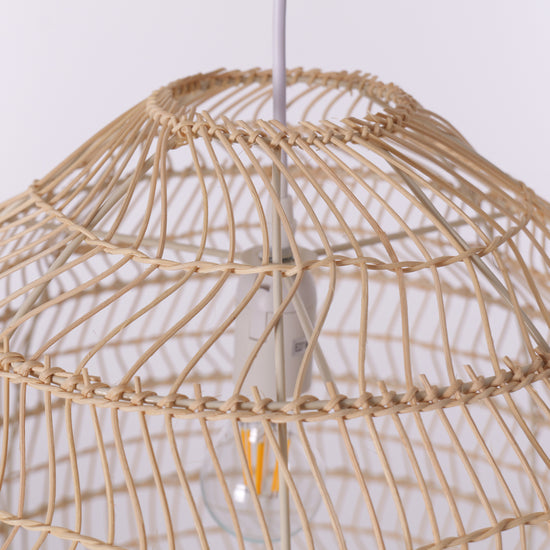 Natural Rattan Pendant Light | Handwoven Ceiling Lamp for Kitchen & Dining Room