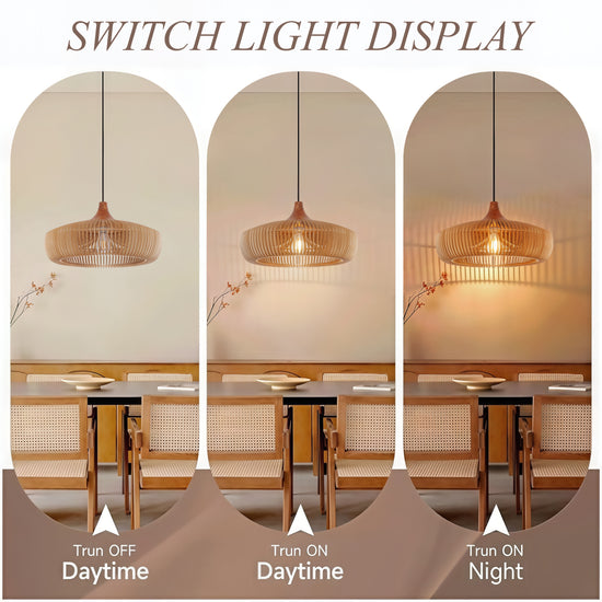 Shadome-Handcrafted Wooden Kitchen Pendant Light Fixtures
