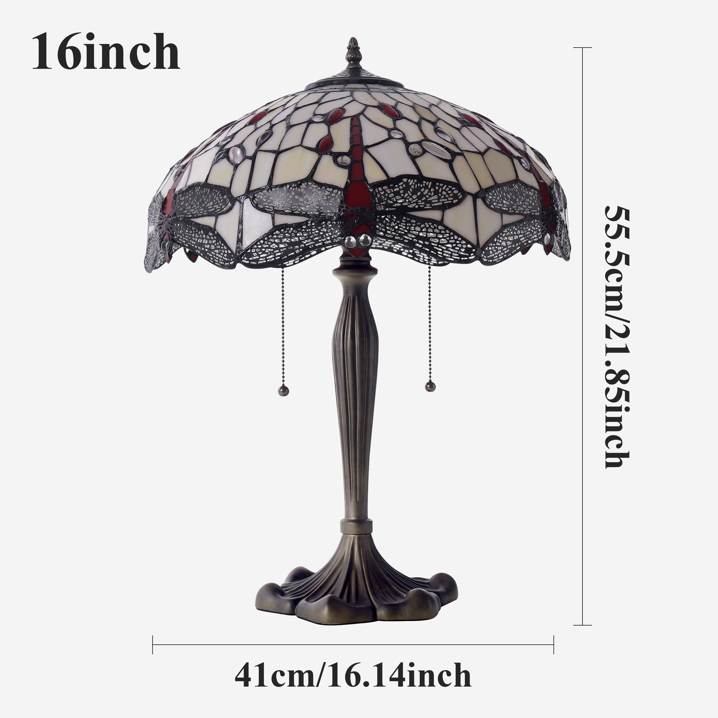 Tiffany Table Lamp | Handcrafted Stained Glass Dragonfly Series