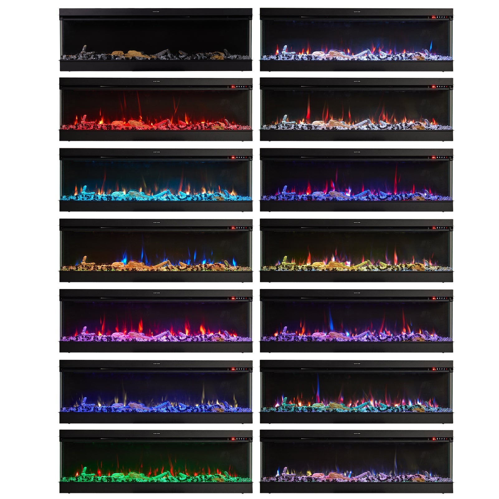 Smallbee 50/60/70/80inch 3-sided Electric Fireplace with Adjustable Color, Temperature and Timing, Controlled by APP