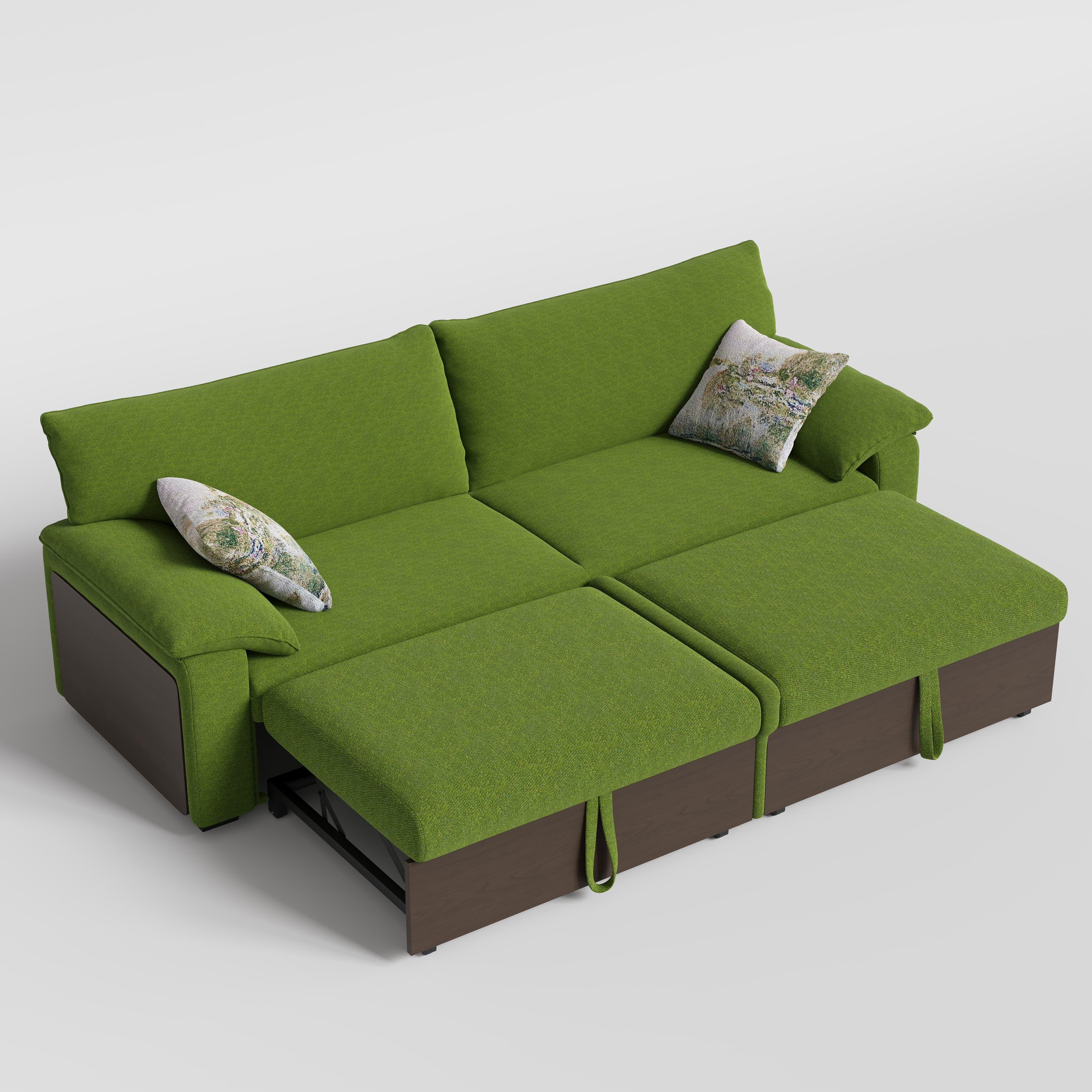 Luxurious Solid Wood Versatile 2-seater Pull Out Sofa Bed