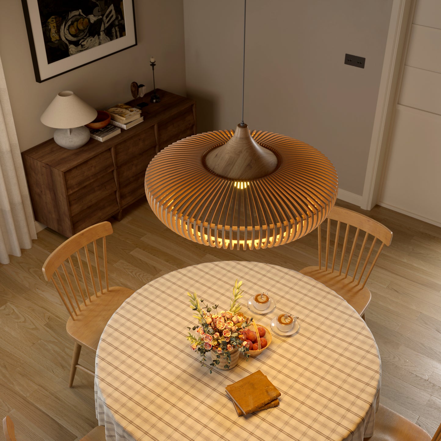 Shadome-Handcrafted Wooden Kitchen Pendant Light Fixtures
